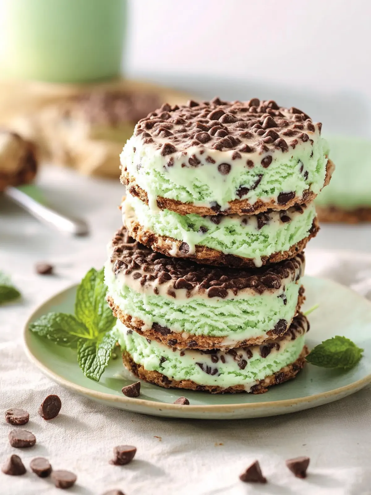 Mint Chip Ice Cream Sandwiches: A Blissful Summer Treat Mint Chip Ice Cream Sandwiches