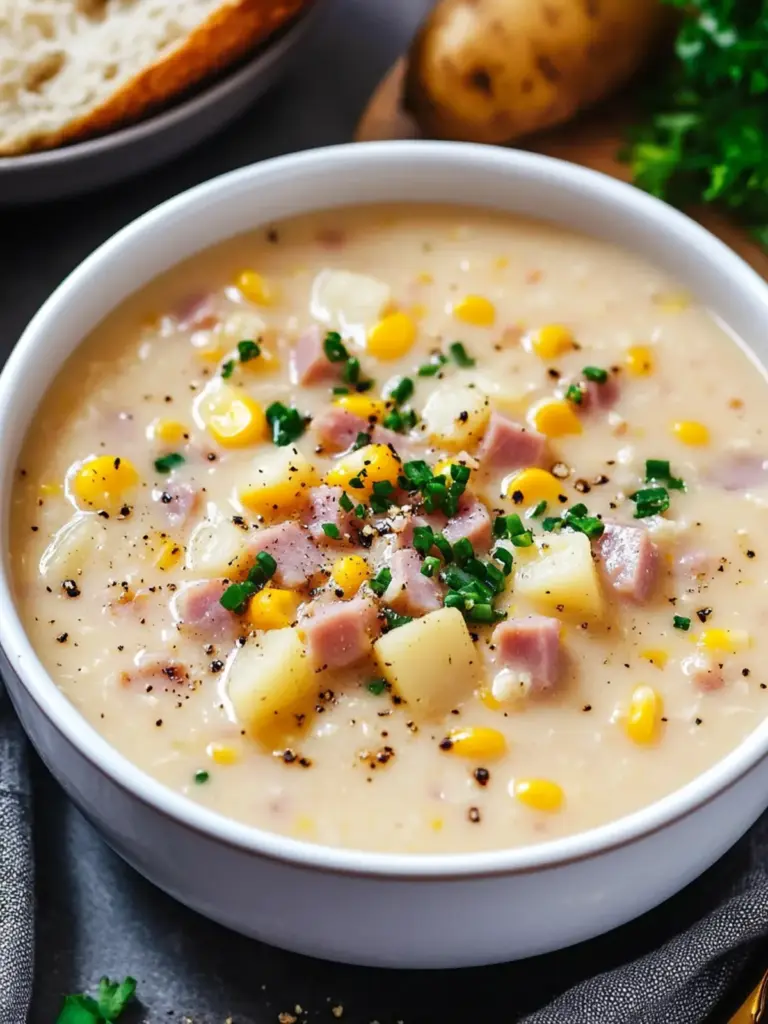 Creamy Ham Potato Corn Chowder