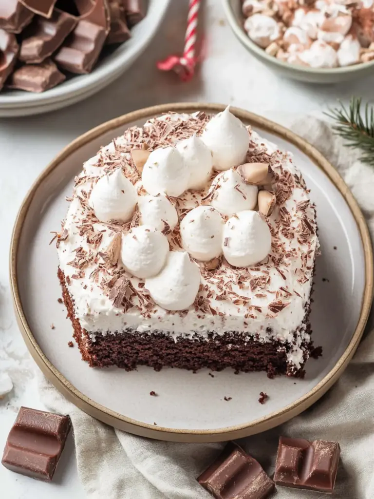 Hot Cocoa Poke Cake
