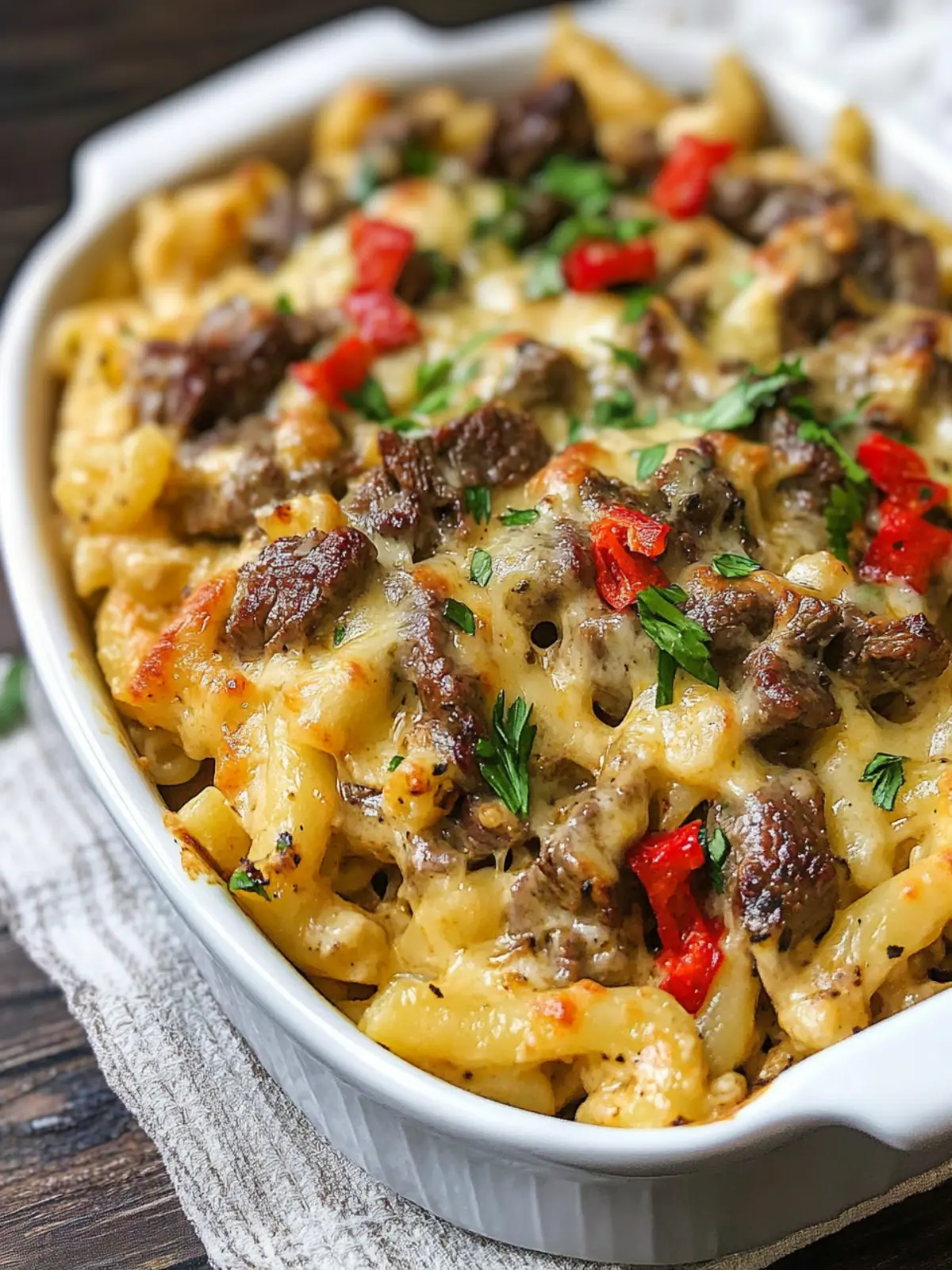 Steak & Pepper Jack Queso Mac