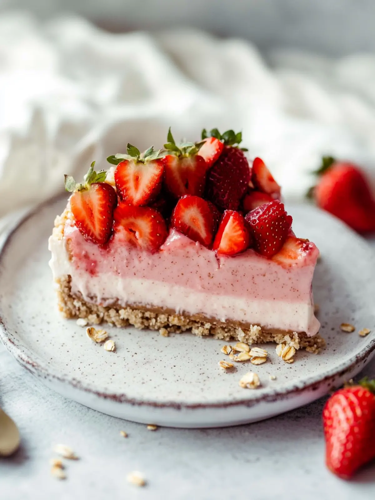 Strawberry Cheesecake with Oat Milk