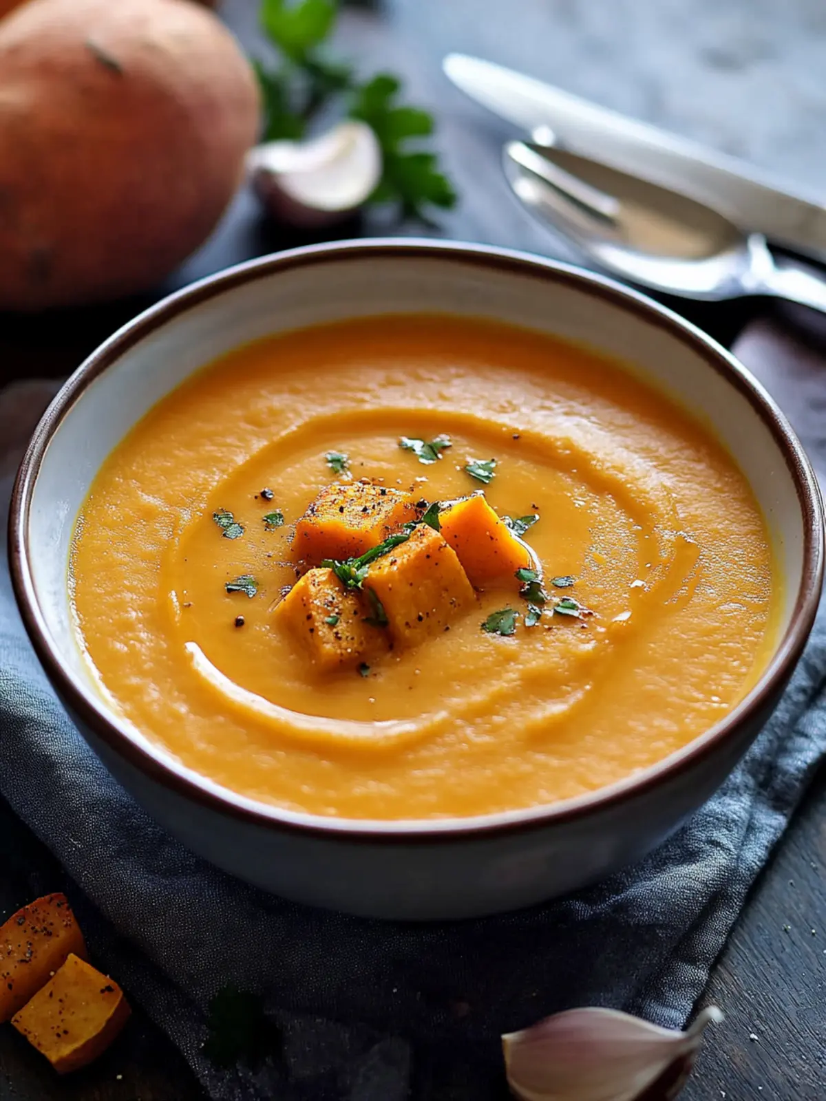 Roasted Italian Sweet Potato Soup