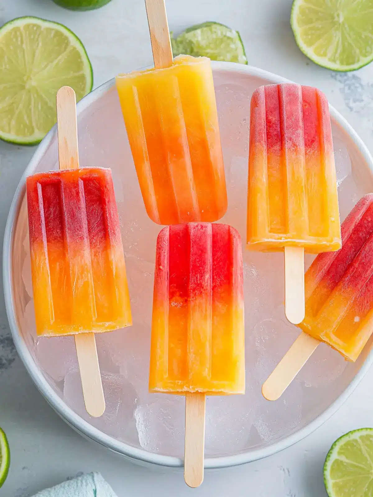 Tequila Sunrise Boozy Popsicles
