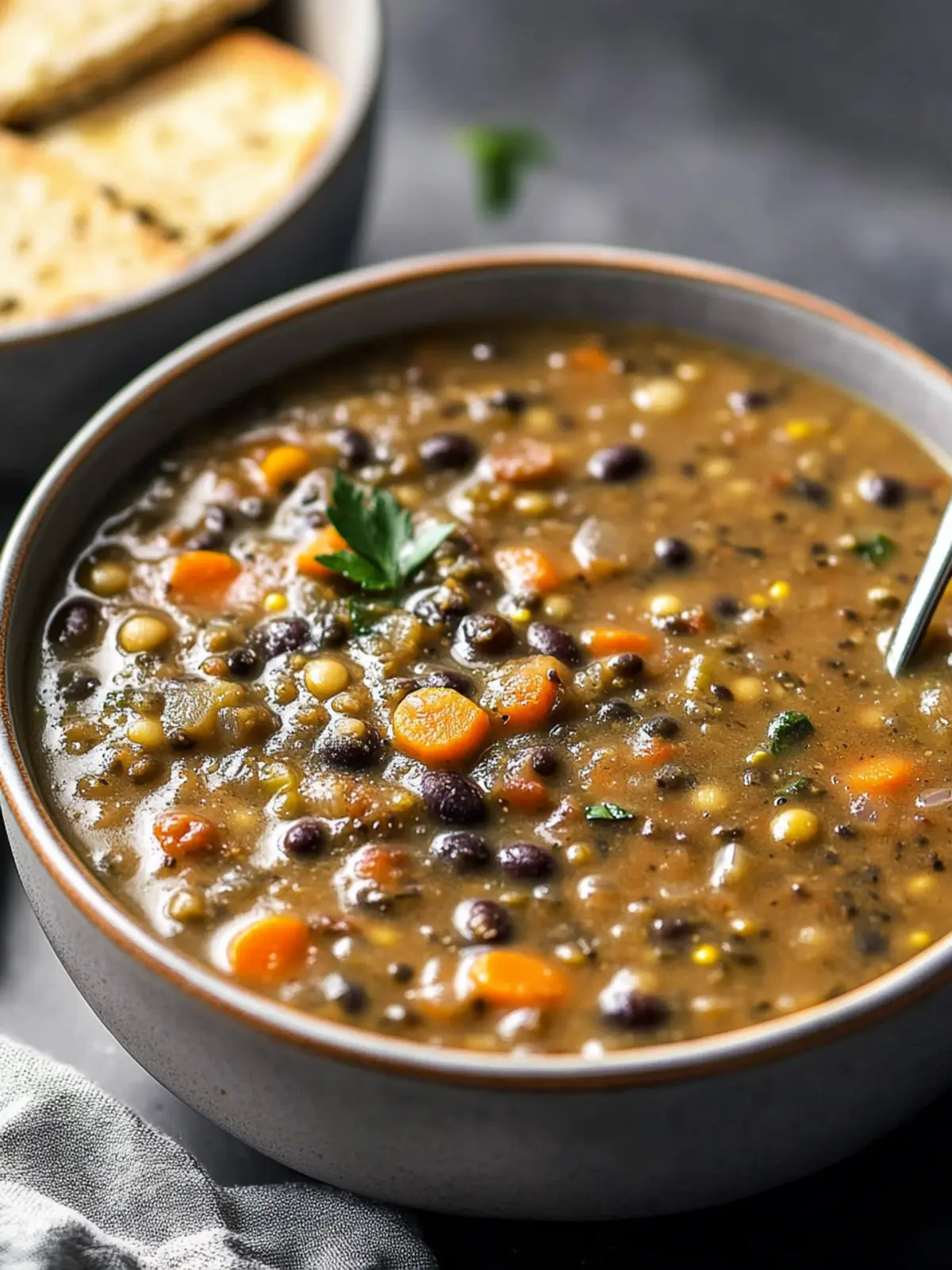 Black Bean and Lentil Soup