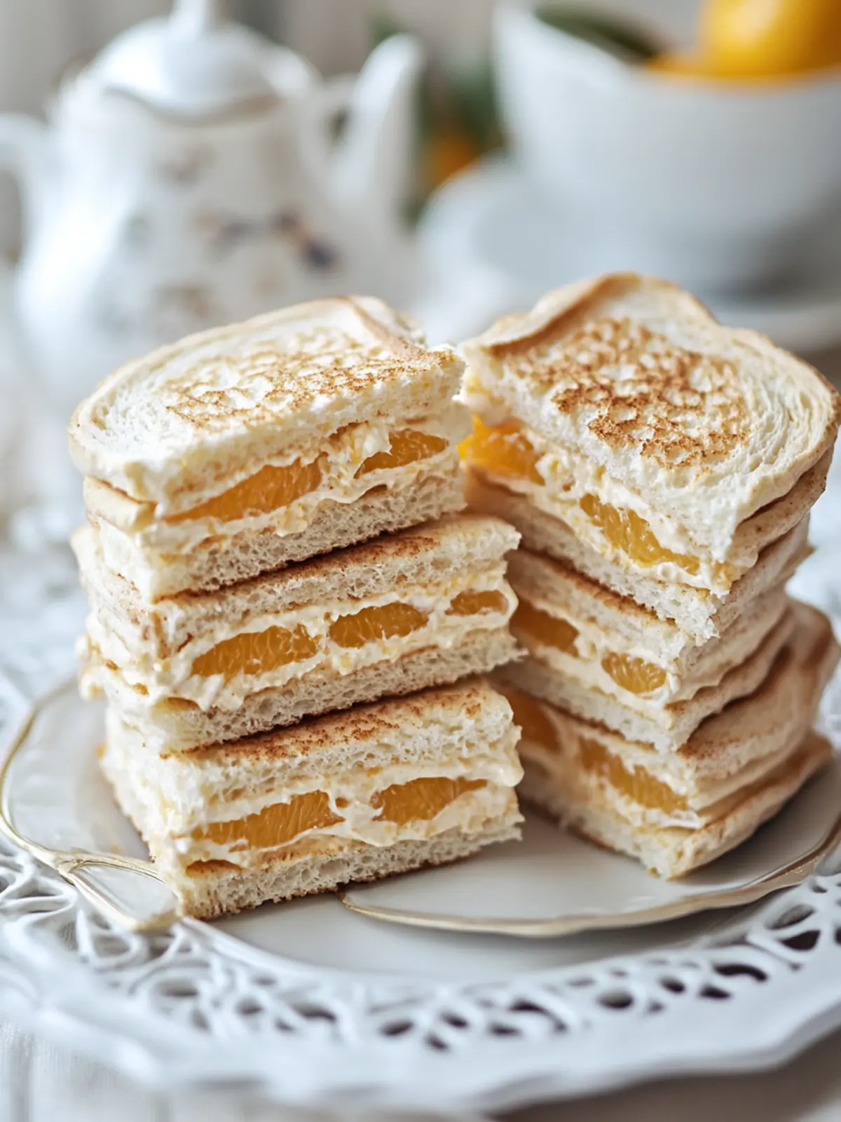 Creamy Cinnamon Orange Tea Sandwiches