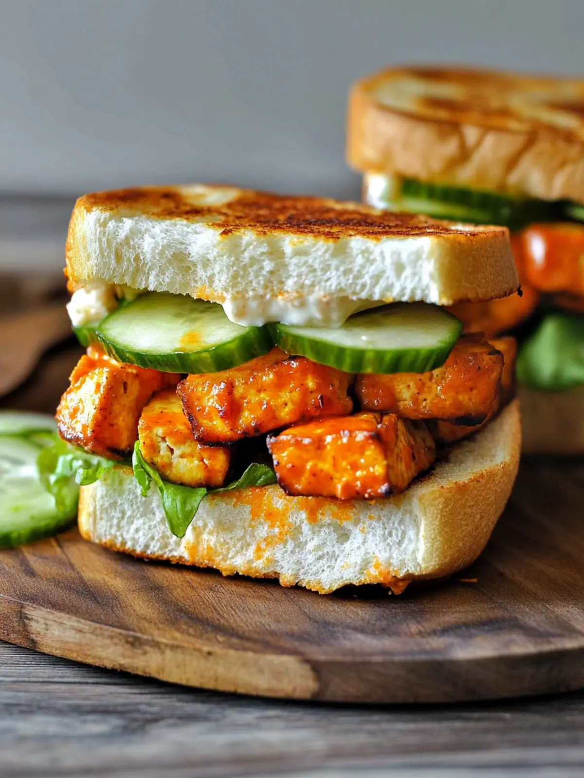 Zesty Garlic Buffalo Tofu Sandwich That'll Wow Your Tastebuds Garlic Buffalo Tofu Sandwich