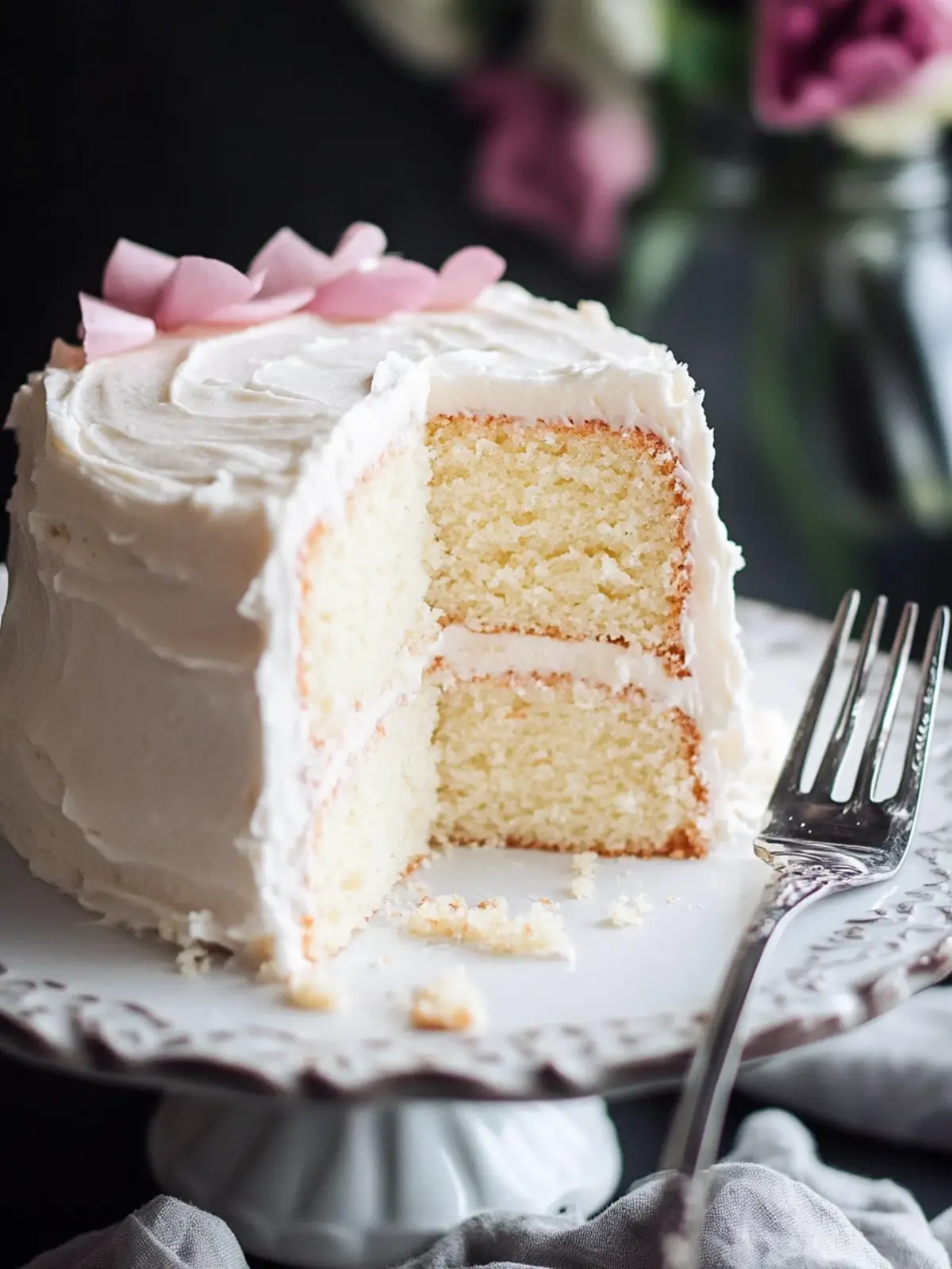 Irresistible White Almond Cake with Silky Buttercream Frosting White Almond Cake with Silky Buttercream Frosting