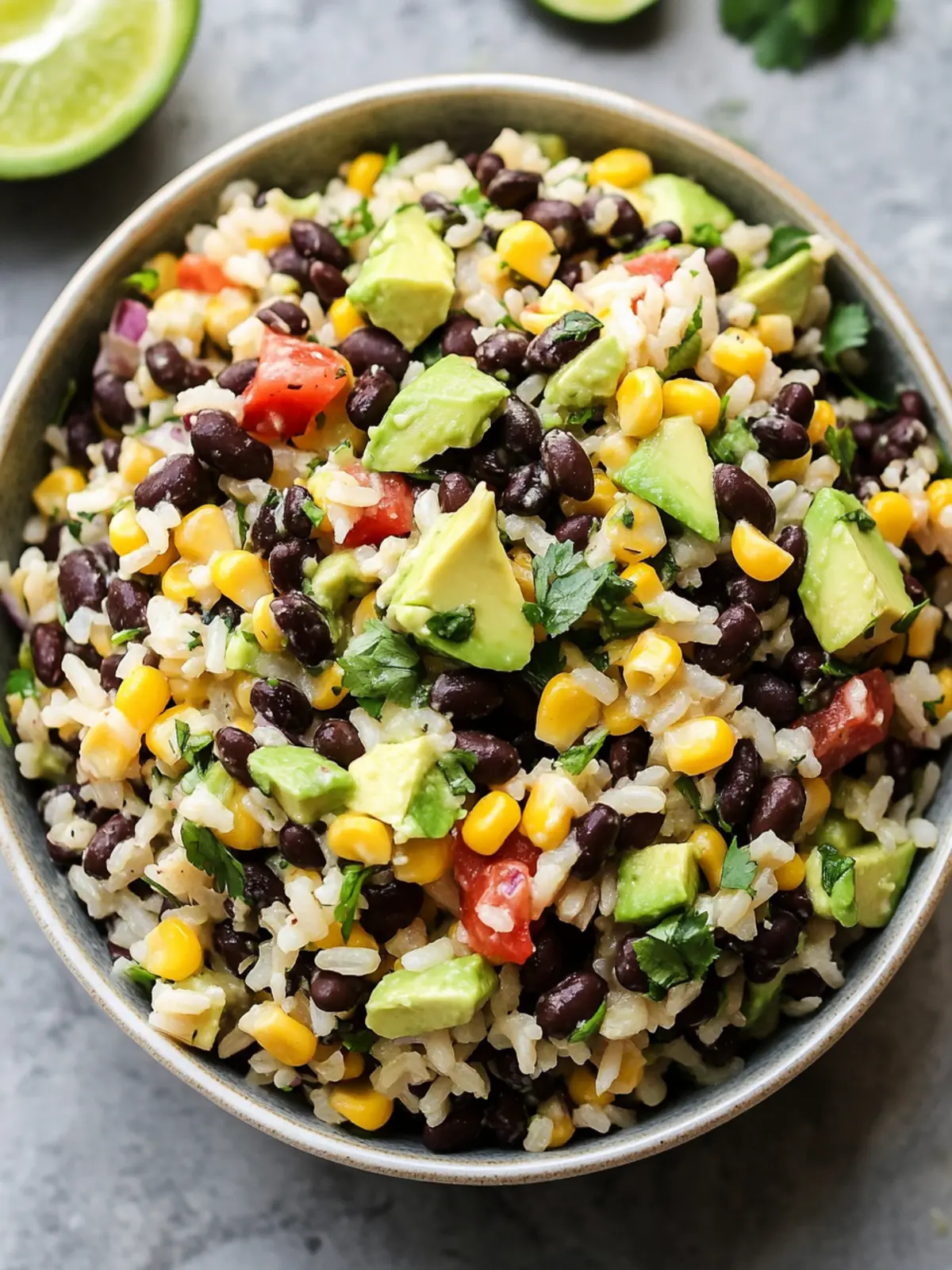 Savory Black Bean Corn Avocado Salad with Rice Delight Black Bean Corn Avocado Salad with Rice