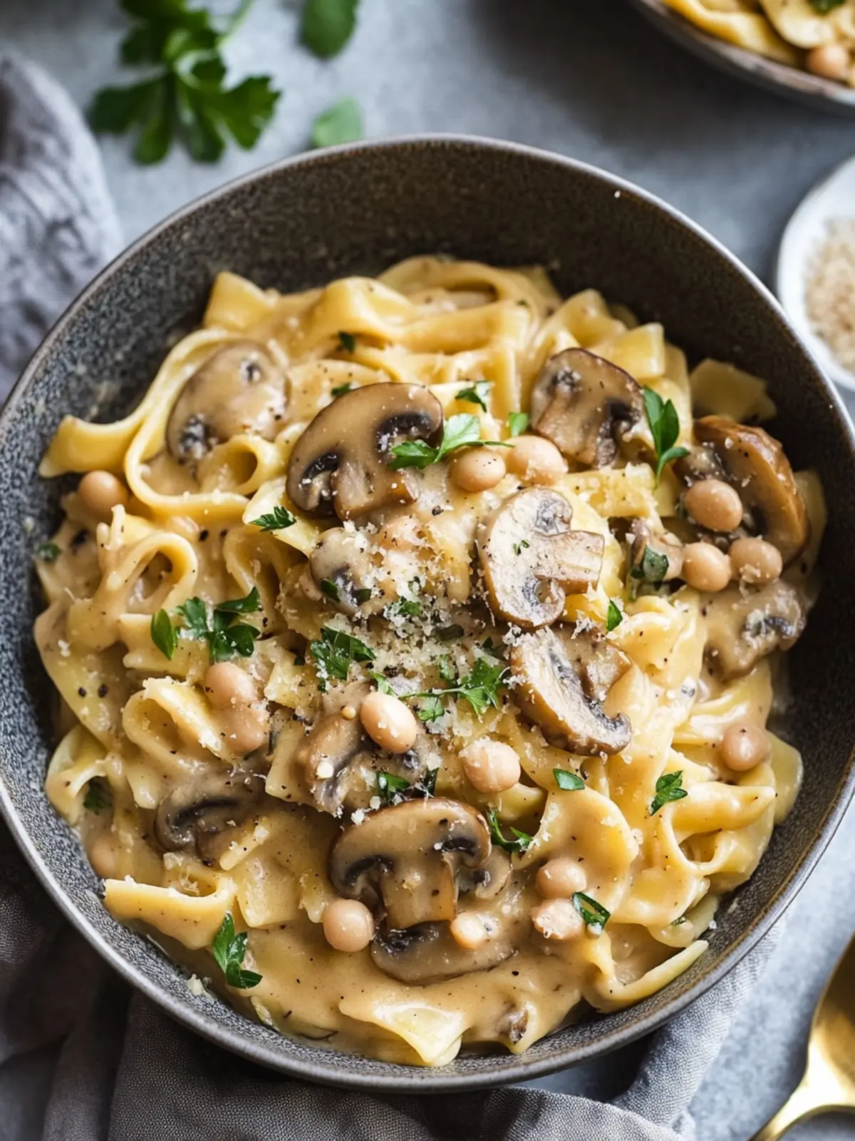 One-Pot Mushroom and White Bean Pasta