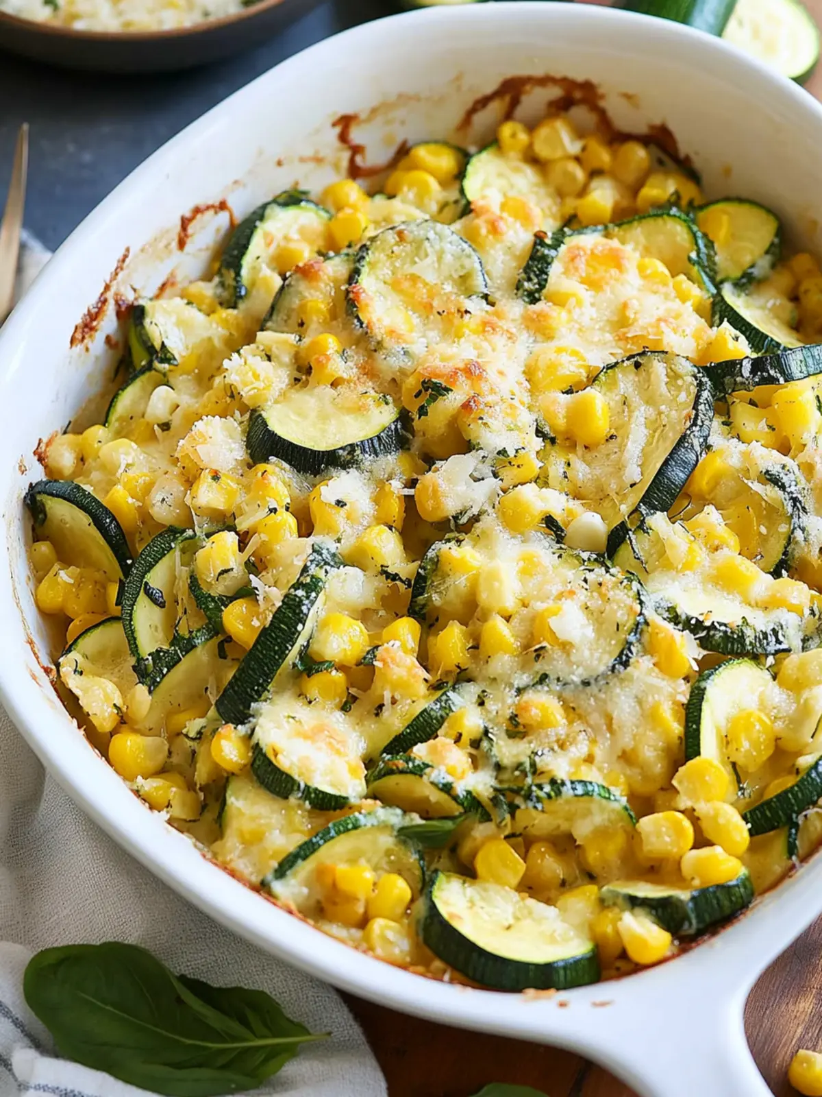 Zucchini Corn Parmesan Bake: A Quick and Cheesy Delight Zucchini Corn Parmesan Bake