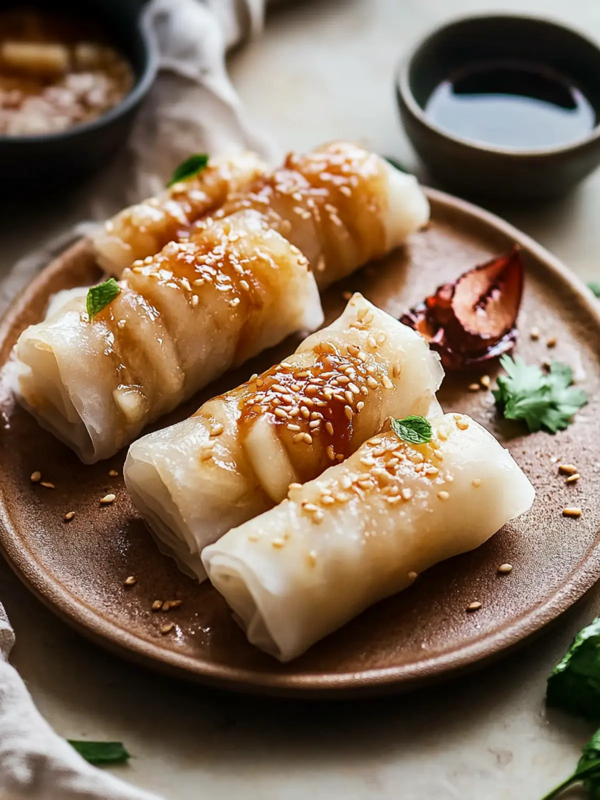 Baked Apple Pie Rice Paper Rolls