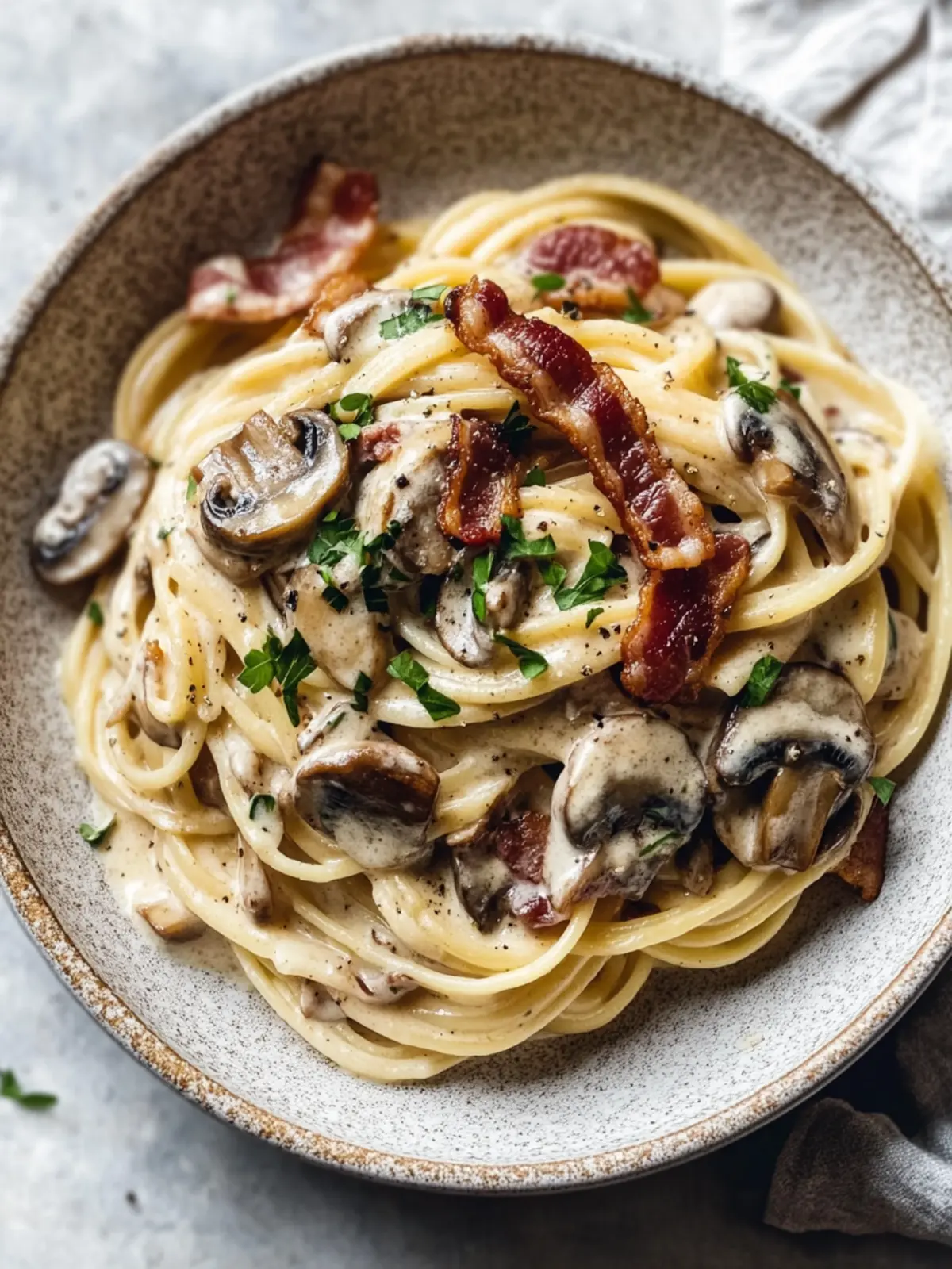 Irresistibly Creamy Bacon and Mushroom Pasta in 30 Minutes Creamy Bacon and Mushroom Pasta