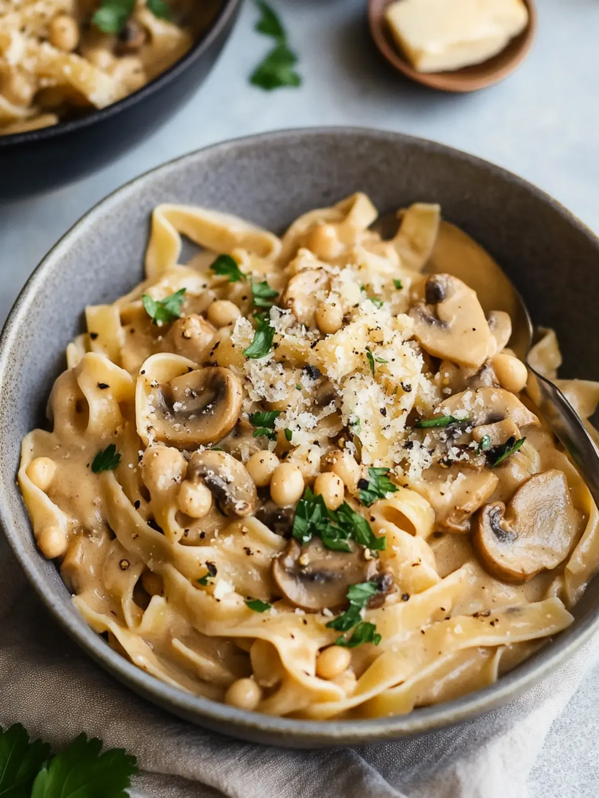 One-Pot Mushroom and White Bean Pasta