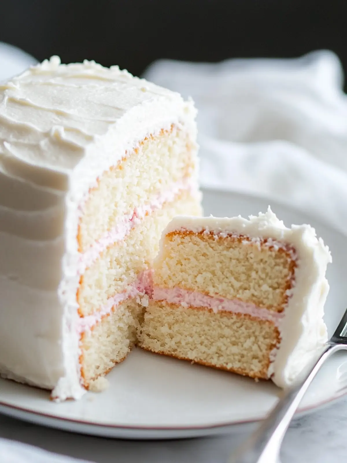 Irresistible White Almond Cake with Silky Buttercream Frosting White Almond Cake with Silky Buttercream Frosting