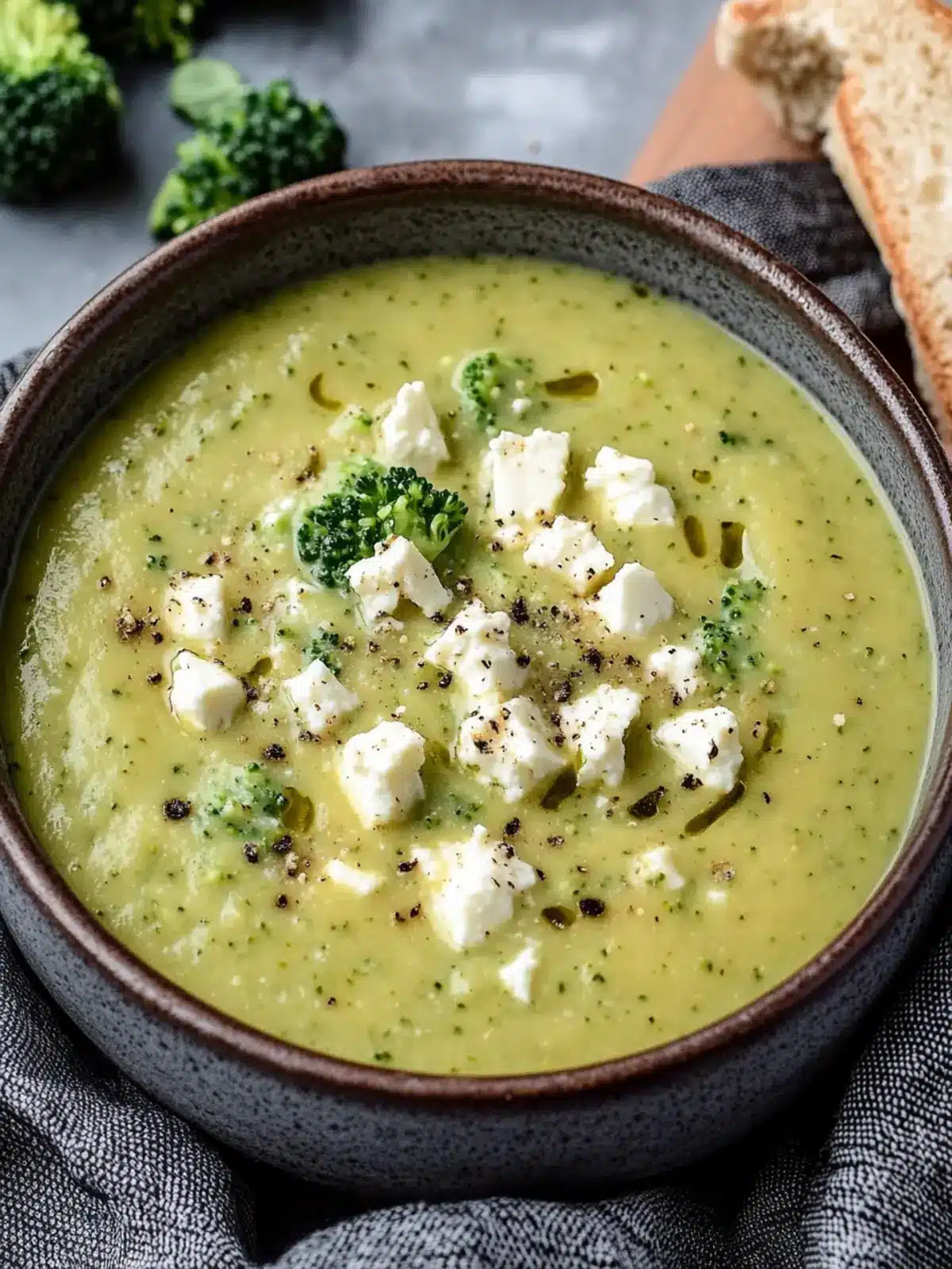 Cozy Broccoli Feta Soup That Wows in Just 50 Minutes Broccoli Feta Soup