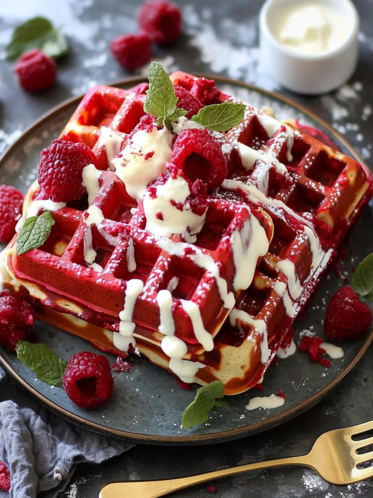 Irresistible Red Velvet Marble Waffles for Weekend Fun Red Velvet Marble Waffles