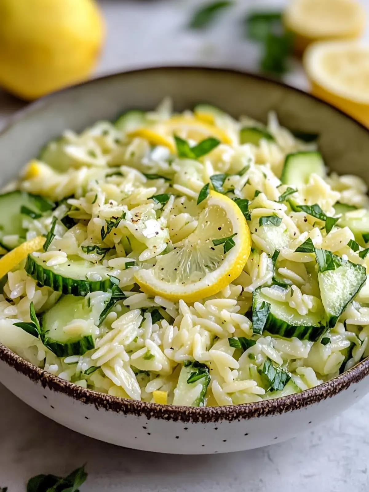 Cucumber Lemon Orzo Salad