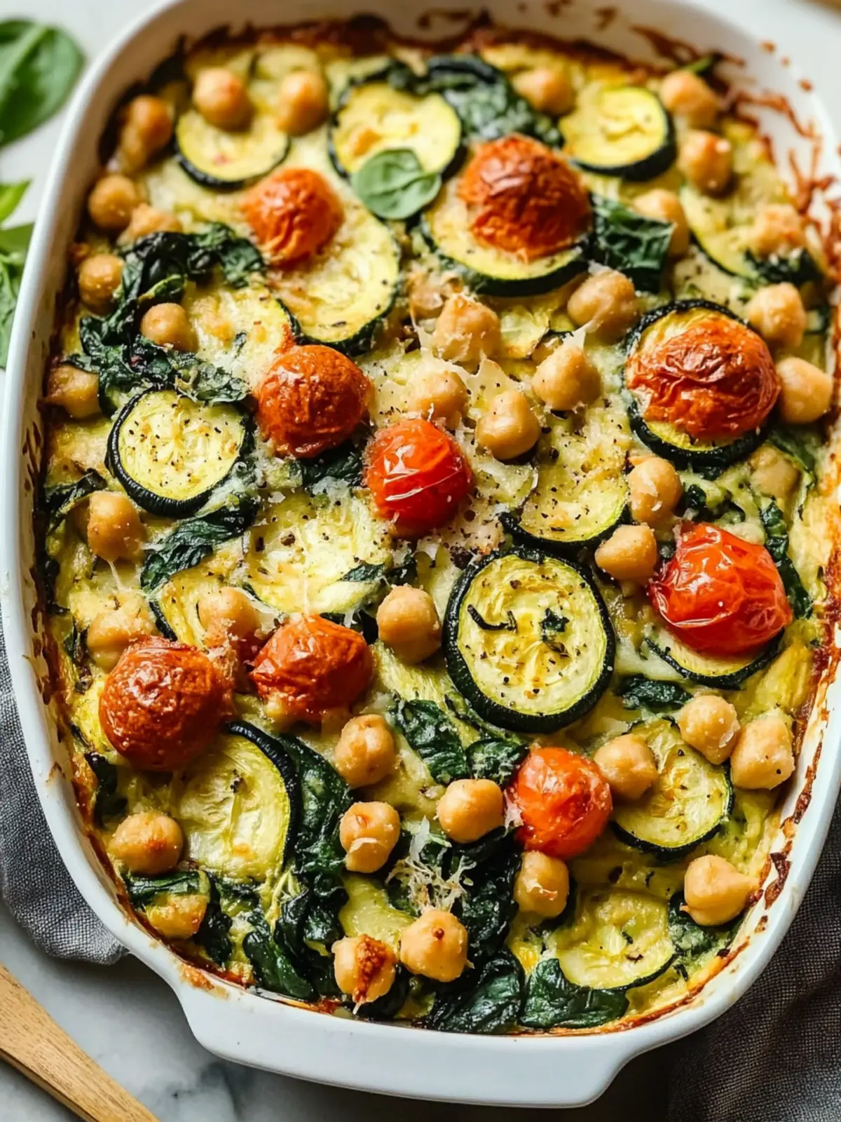 Spinach Zucchini Chickpea Bake That's Even Better Than Takeout Spinach Zucchini Chickpea Bake