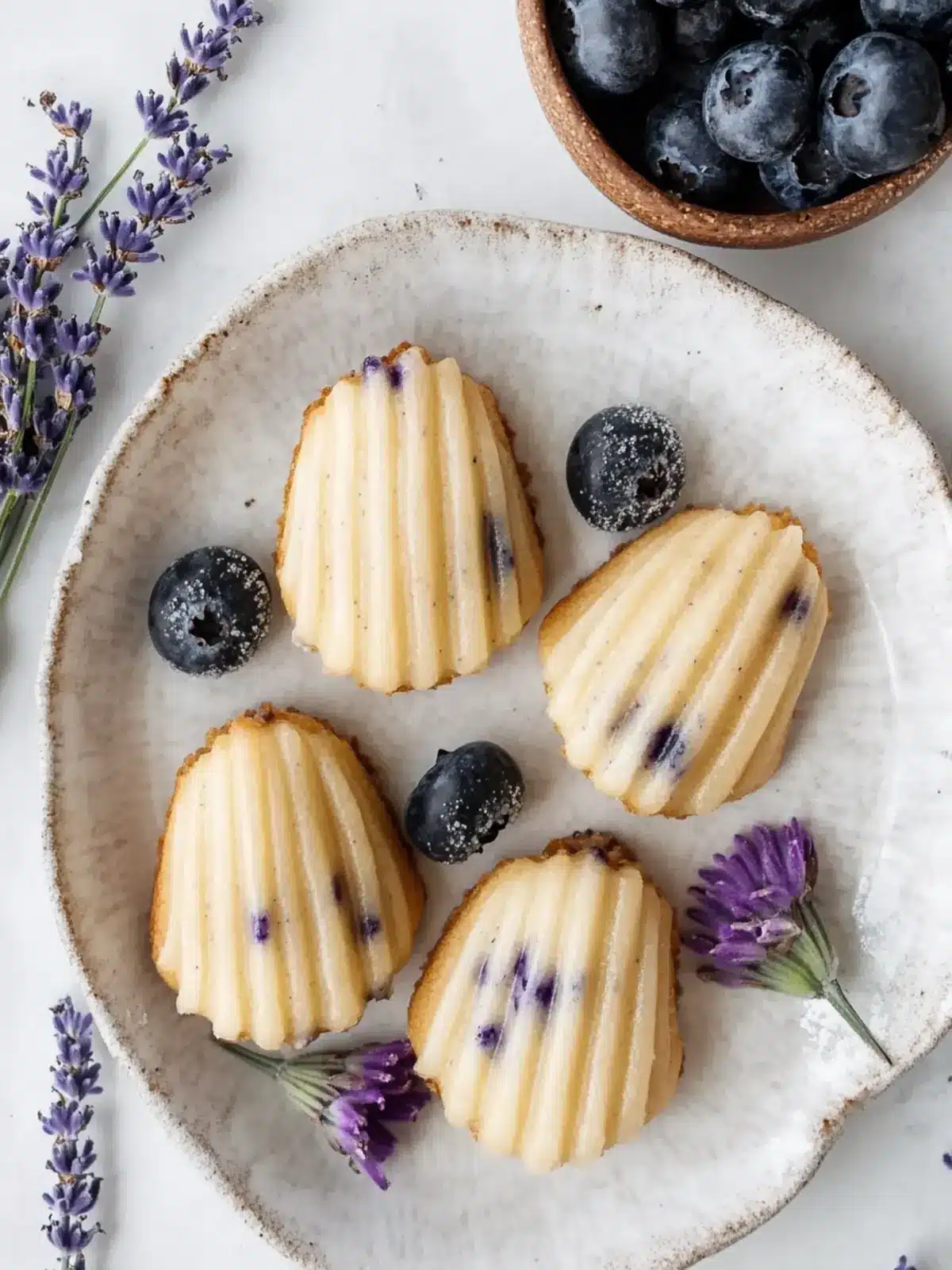 Blueberry Lavender Vegan Madeleines