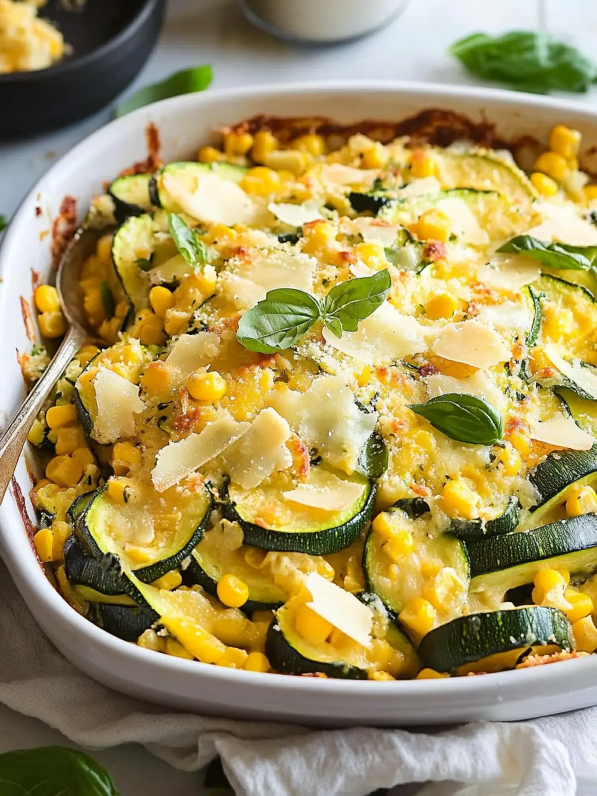 Zucchini Corn Parmesan Bake: A Quick and Cheesy Delight Zucchini Corn Parmesan Bake