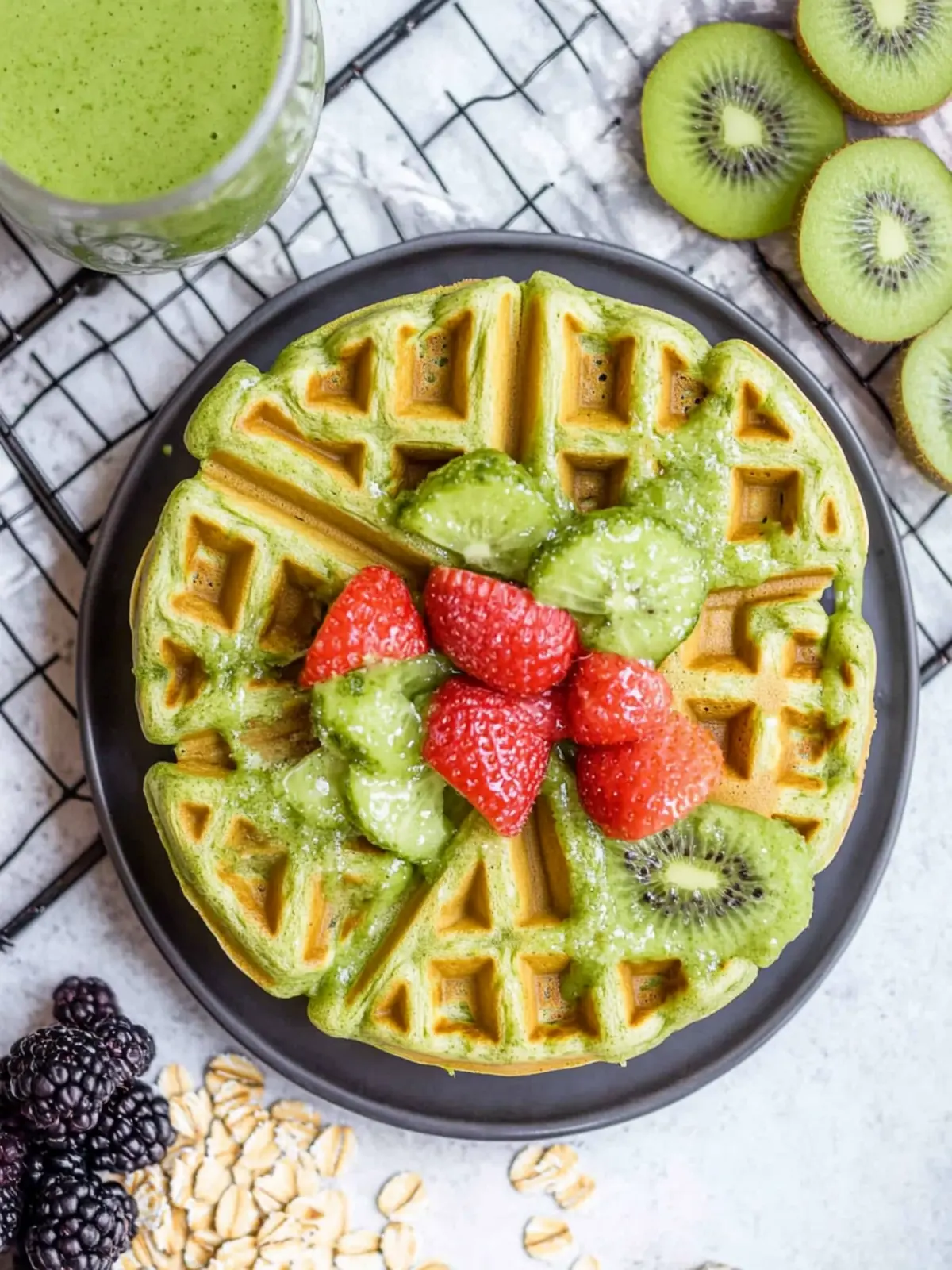 Delicious Oatmeal Green Smoothie Waffles You'll Crave Oatmeal Green Smoothie Waffles