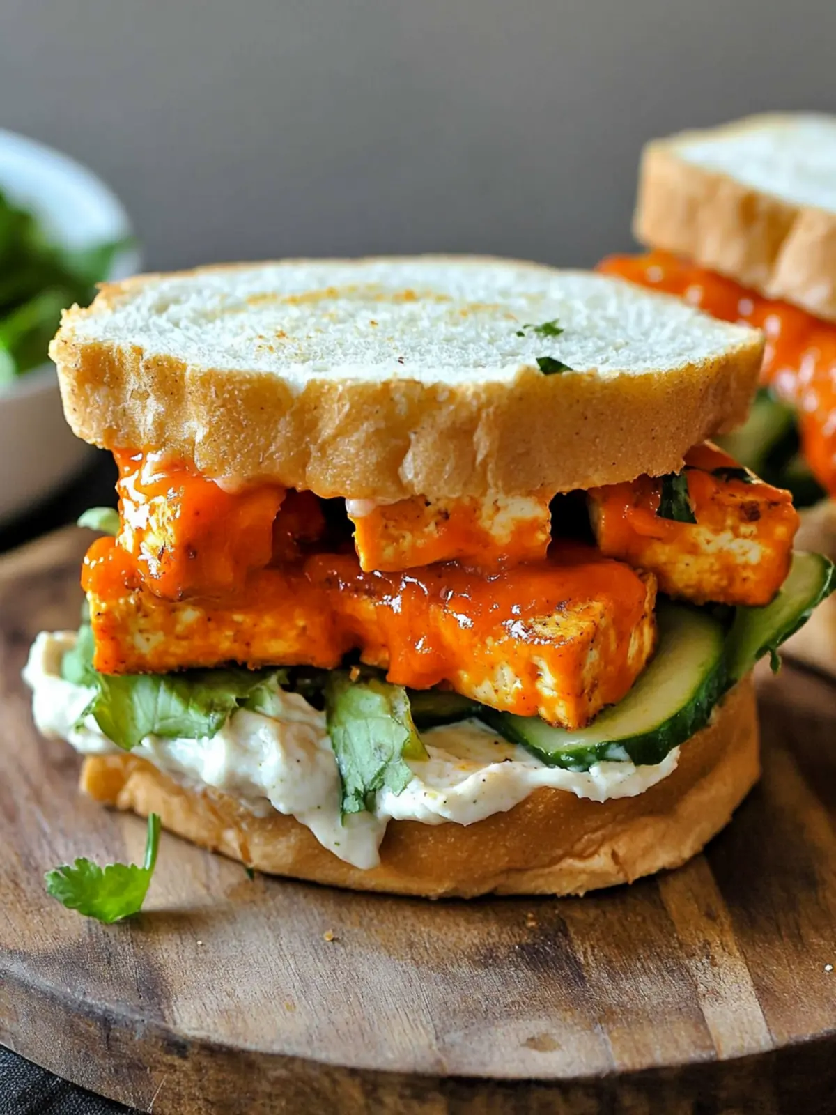 Zesty Garlic Buffalo Tofu Sandwich That'll Wow Your Tastebuds Garlic Buffalo Tofu Sandwich