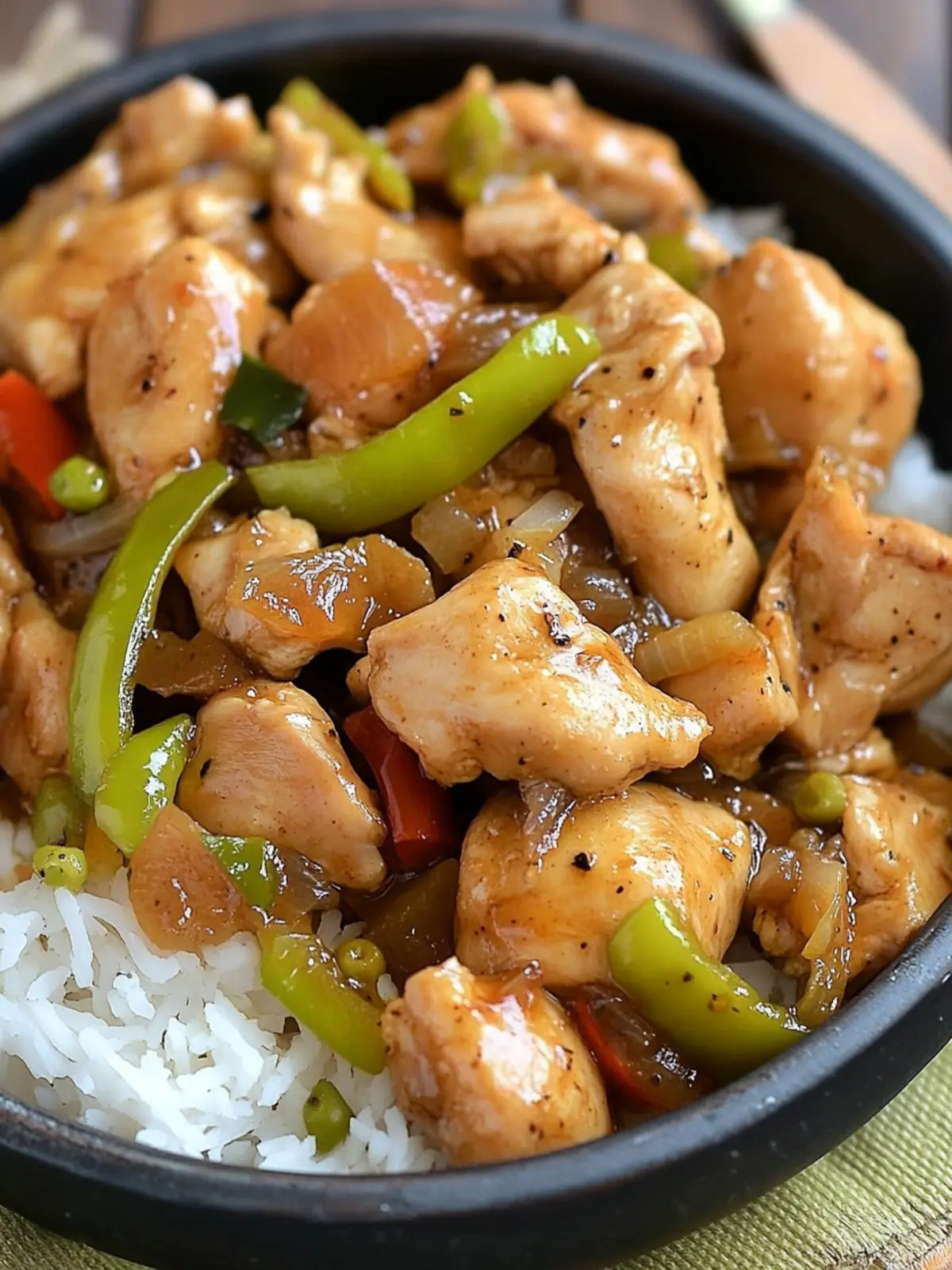 Savor Every Bite: Easy Pepper Chicken over Buttered Rice Pepper Chicken
