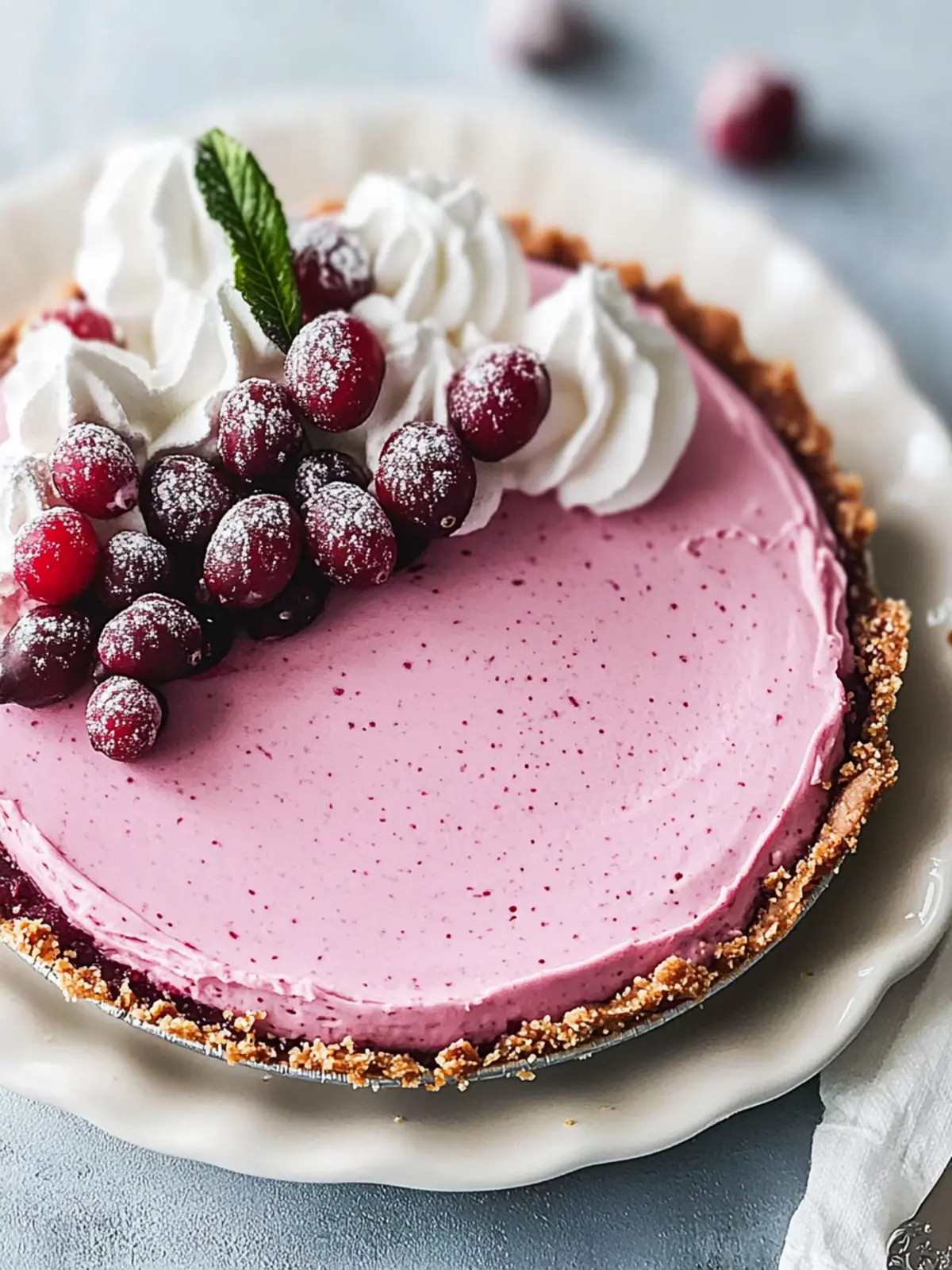 Delicious Cranberry Mousse Pie to Brighten Your Dessert Table Cranberry Mousse Pie