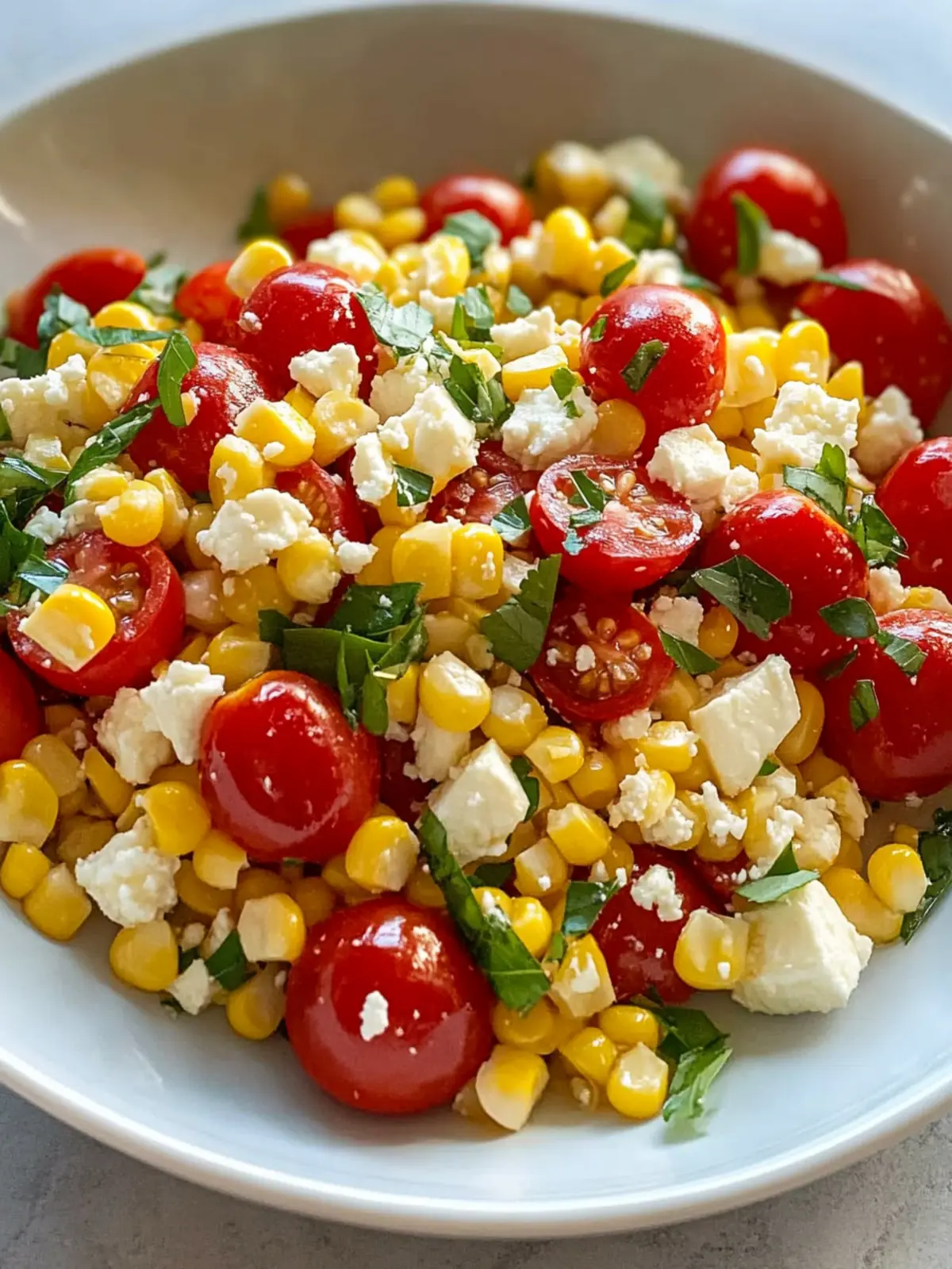 Fresh Corn, Tomato, and Feta Salad: A Zesty Summer Delight Corn, Tomato, and Feta Salad