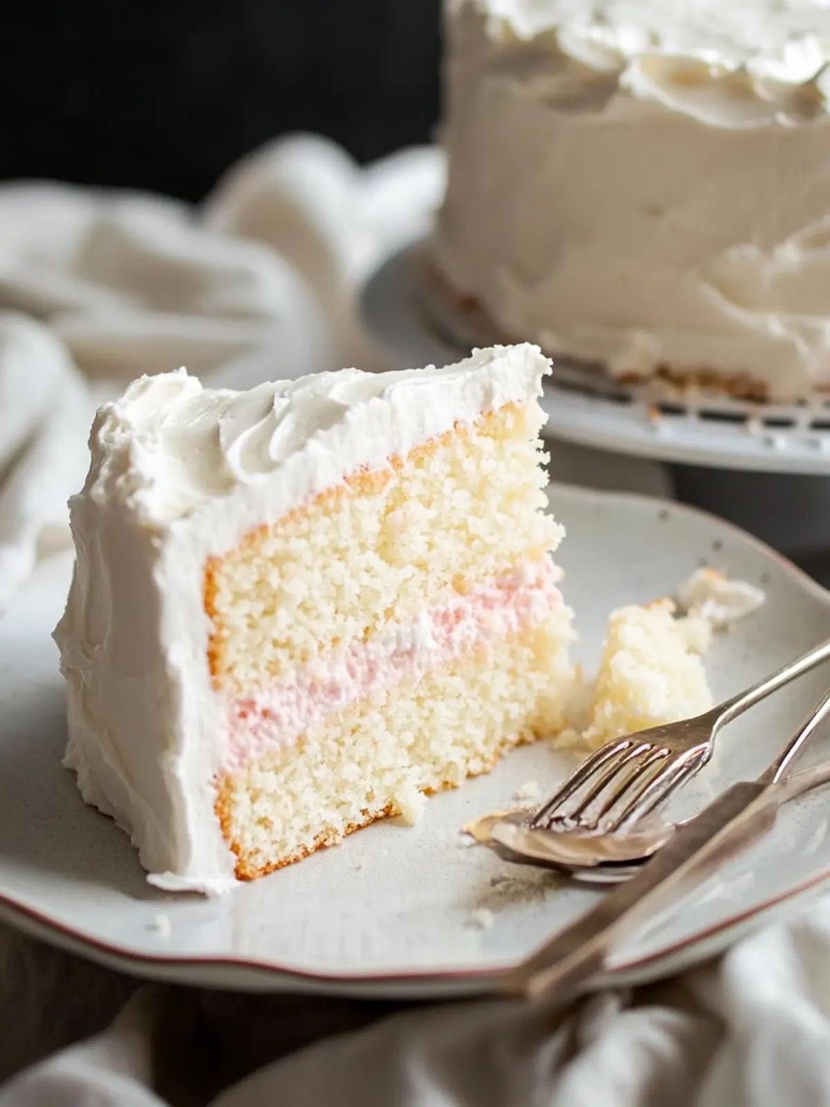 Irresistible White Almond Cake with Silky Buttercream Frosting White Almond Cake with Silky Buttercream Frosting