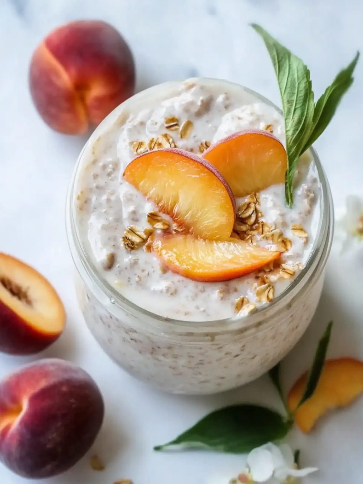 Delicious Peaches & Cream Overnight Oats for a Sweet Morning Boost Peaches & Cream Overnight Oats