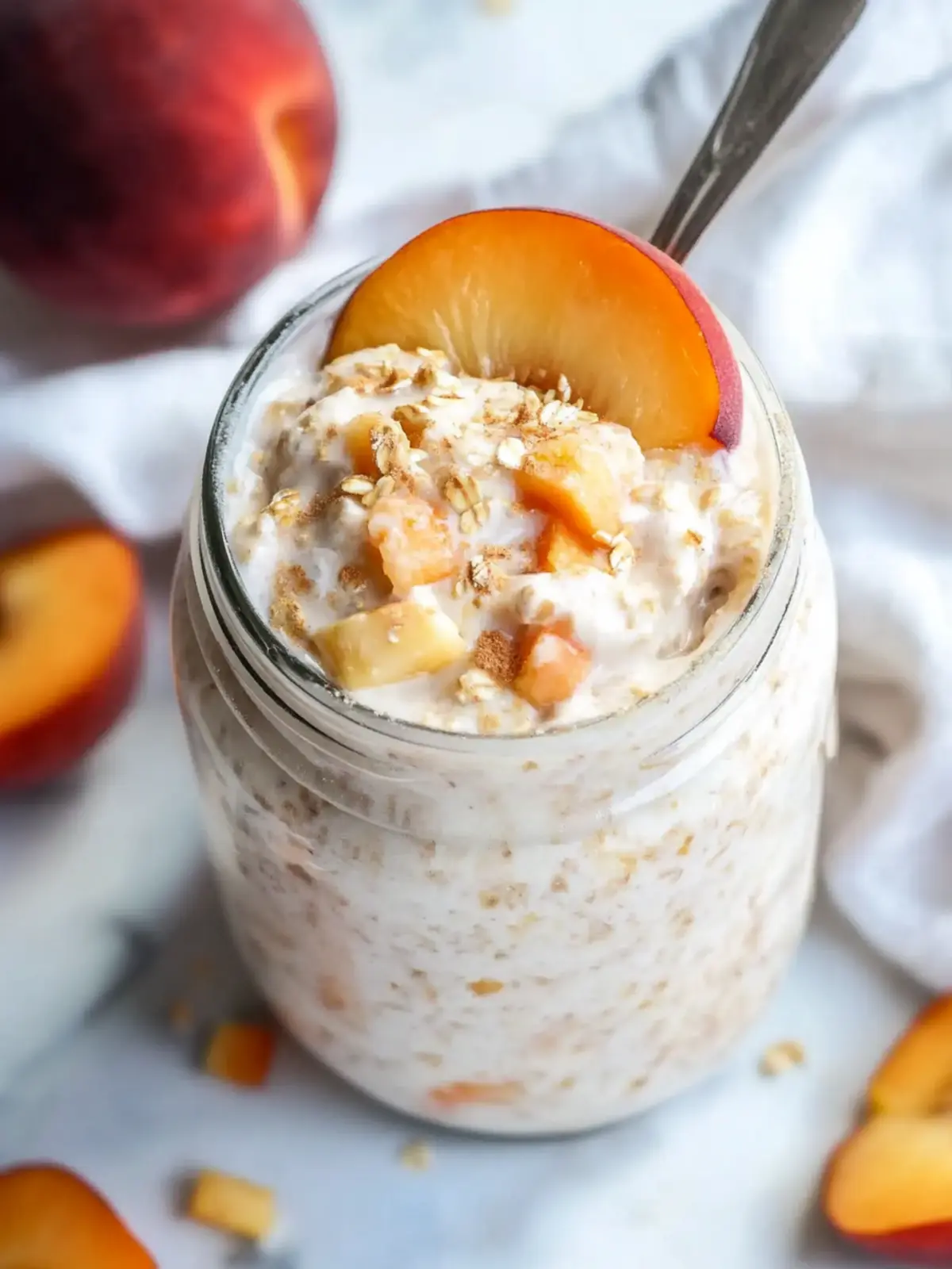 Delicious Peaches & Cream Overnight Oats for a Sweet Morning Boost Peaches & Cream Overnight Oats