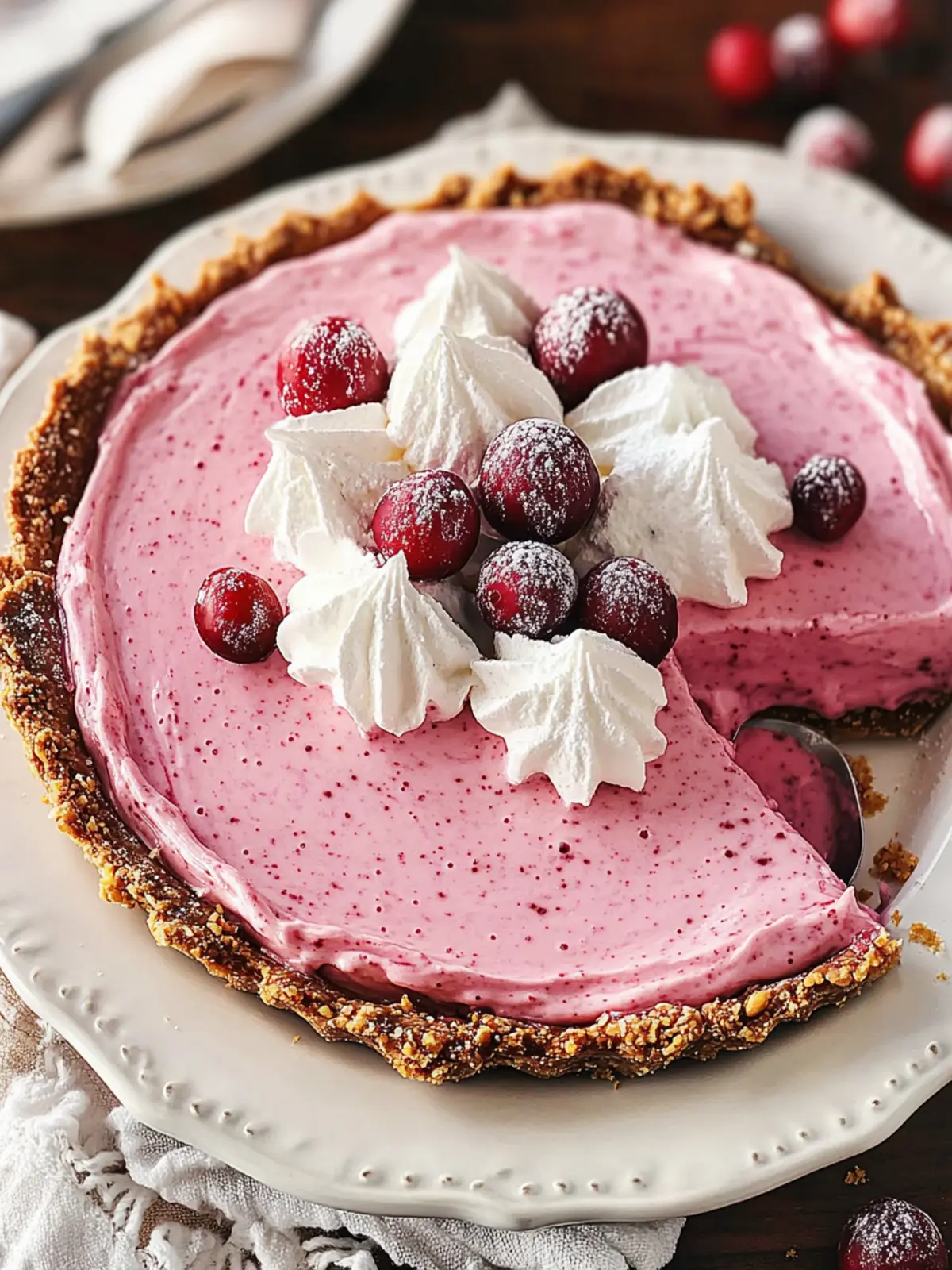 Delicious Cranberry Mousse Pie to Brighten Your Dessert Table Cranberry Mousse Pie