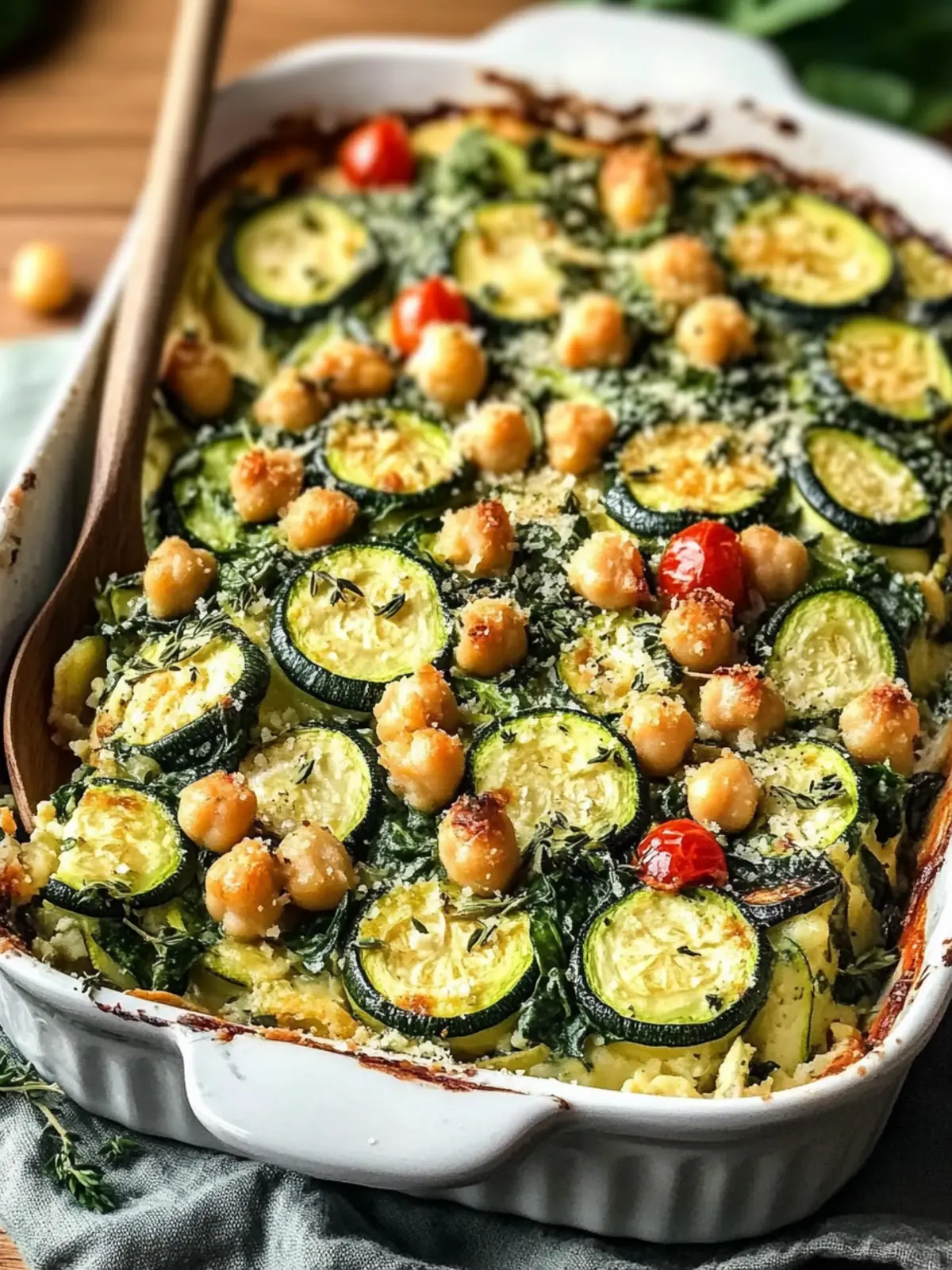 Spinach Zucchini Chickpea Bake That's Even Better Than Takeout Spinach Zucchini Chickpea Bake