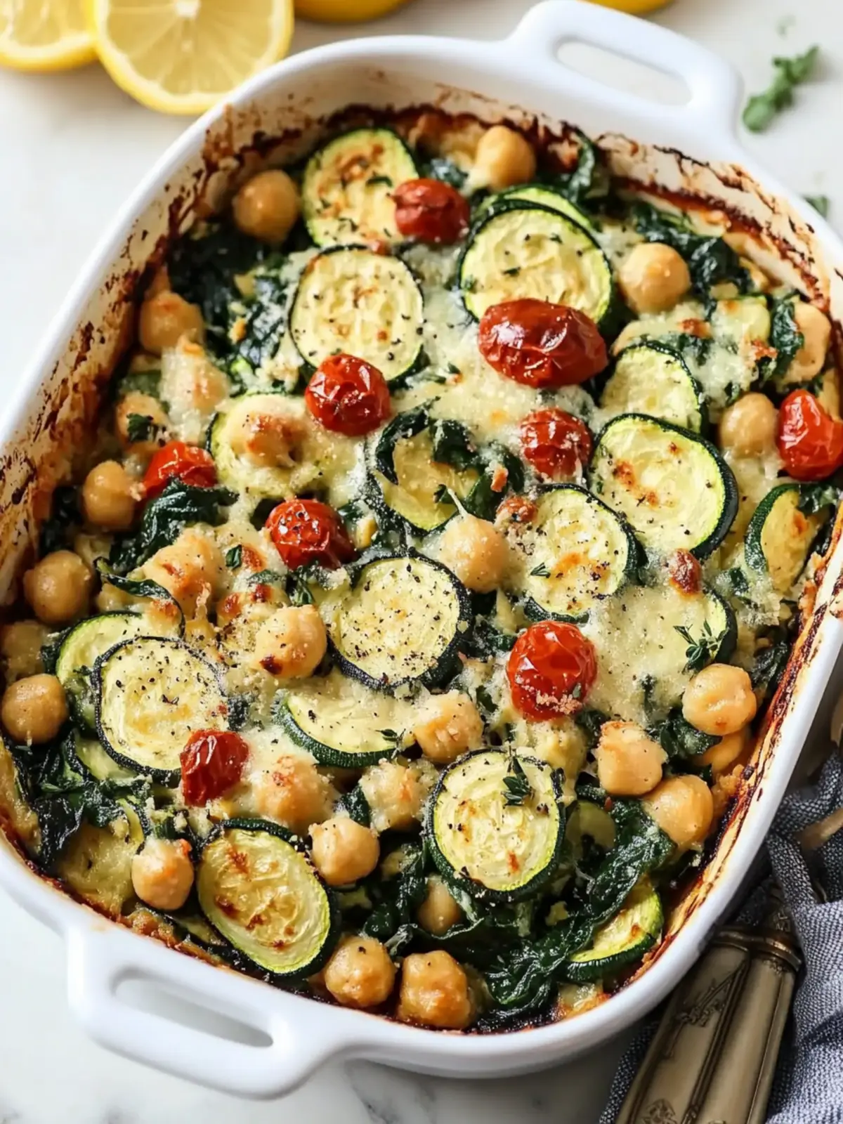 Spinach Zucchini Chickpea Bake That's Even Better Than Takeout Spinach Zucchini Chickpea Bake