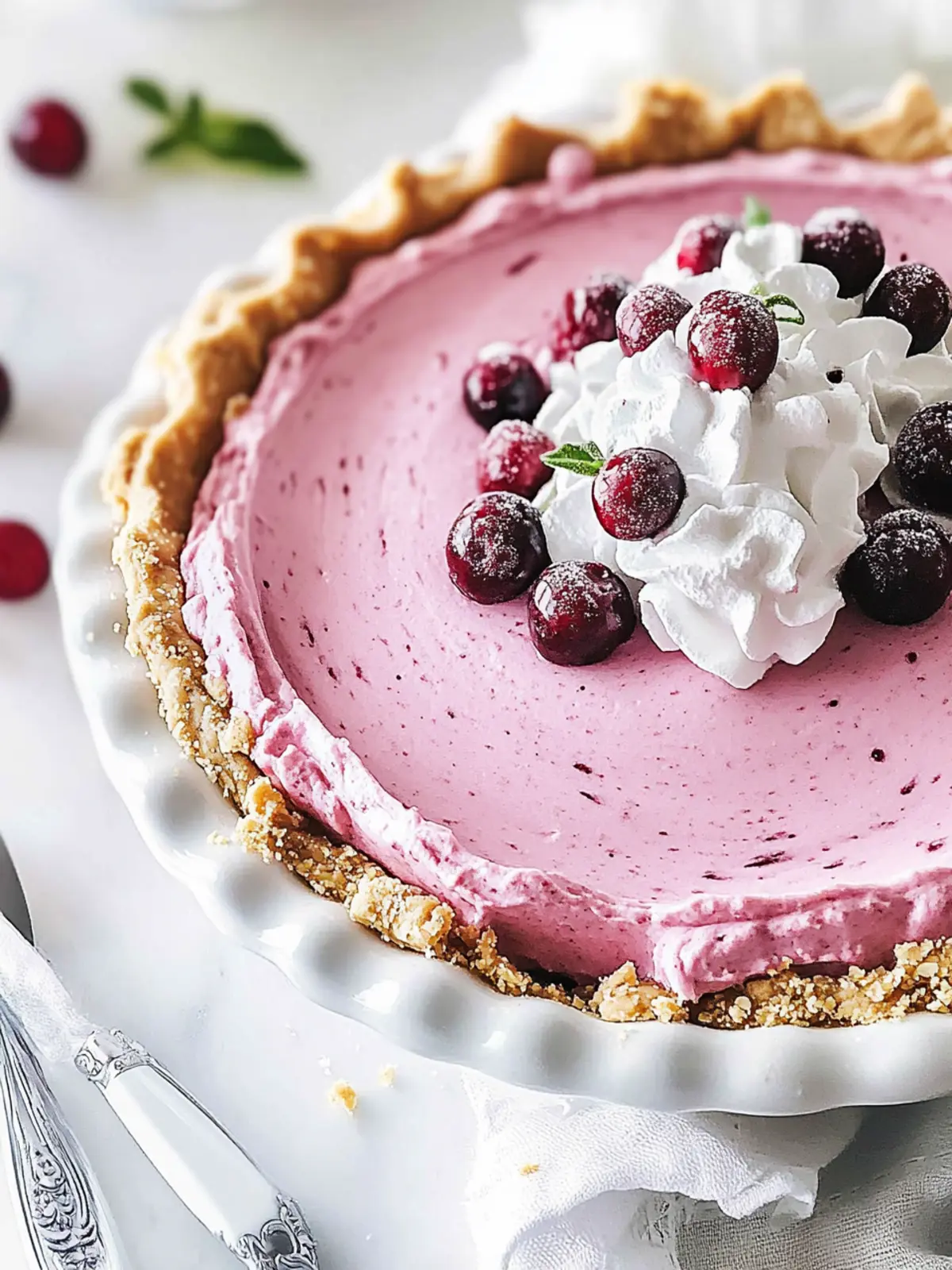 Delicious Cranberry Mousse Pie to Brighten Your Dessert Table Cranberry Mousse Pie