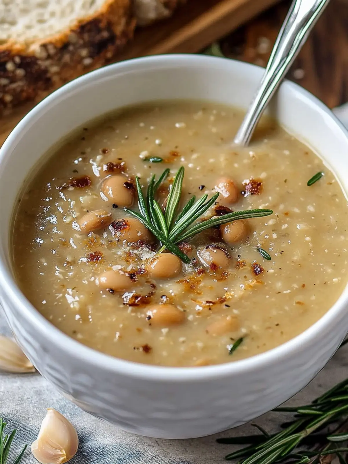 Cozy Up with Rosemary Roasted Garlic Bean Soup Delight Rosemary Roasted Garlic Bean Soup