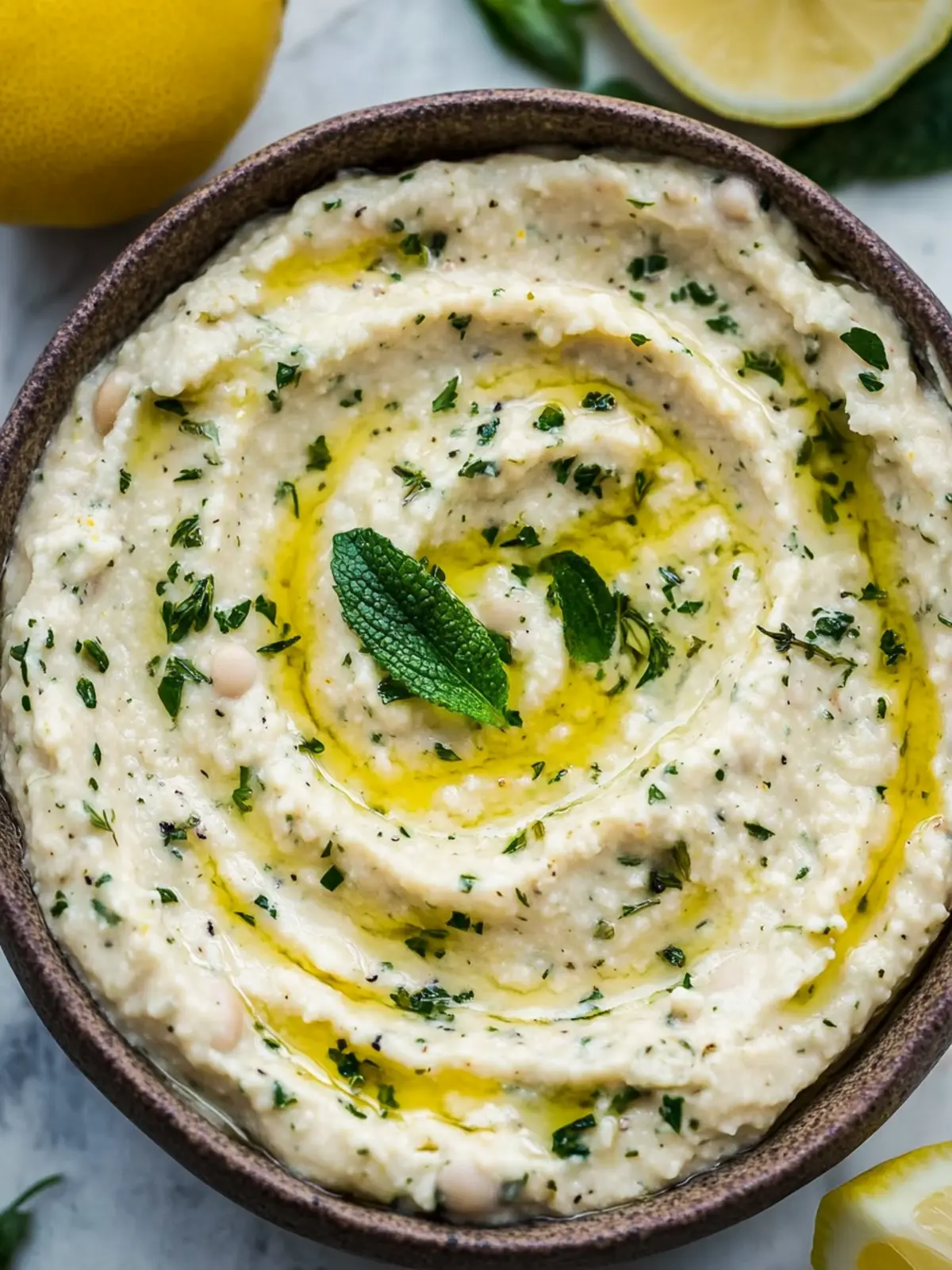 Zesty Lemon & Herb White Bean Dip for Quick Snacking Lemon & Herb White Bean Dip
