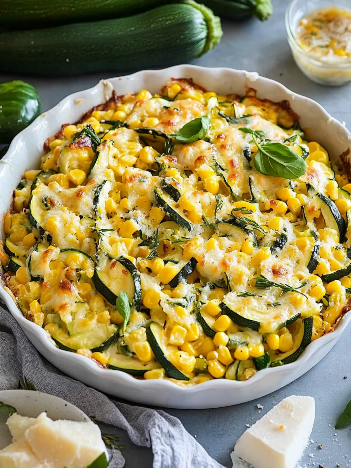 Zucchini Corn Parmesan Bake: A Quick and Cheesy Delight Zucchini Corn Parmesan Bake