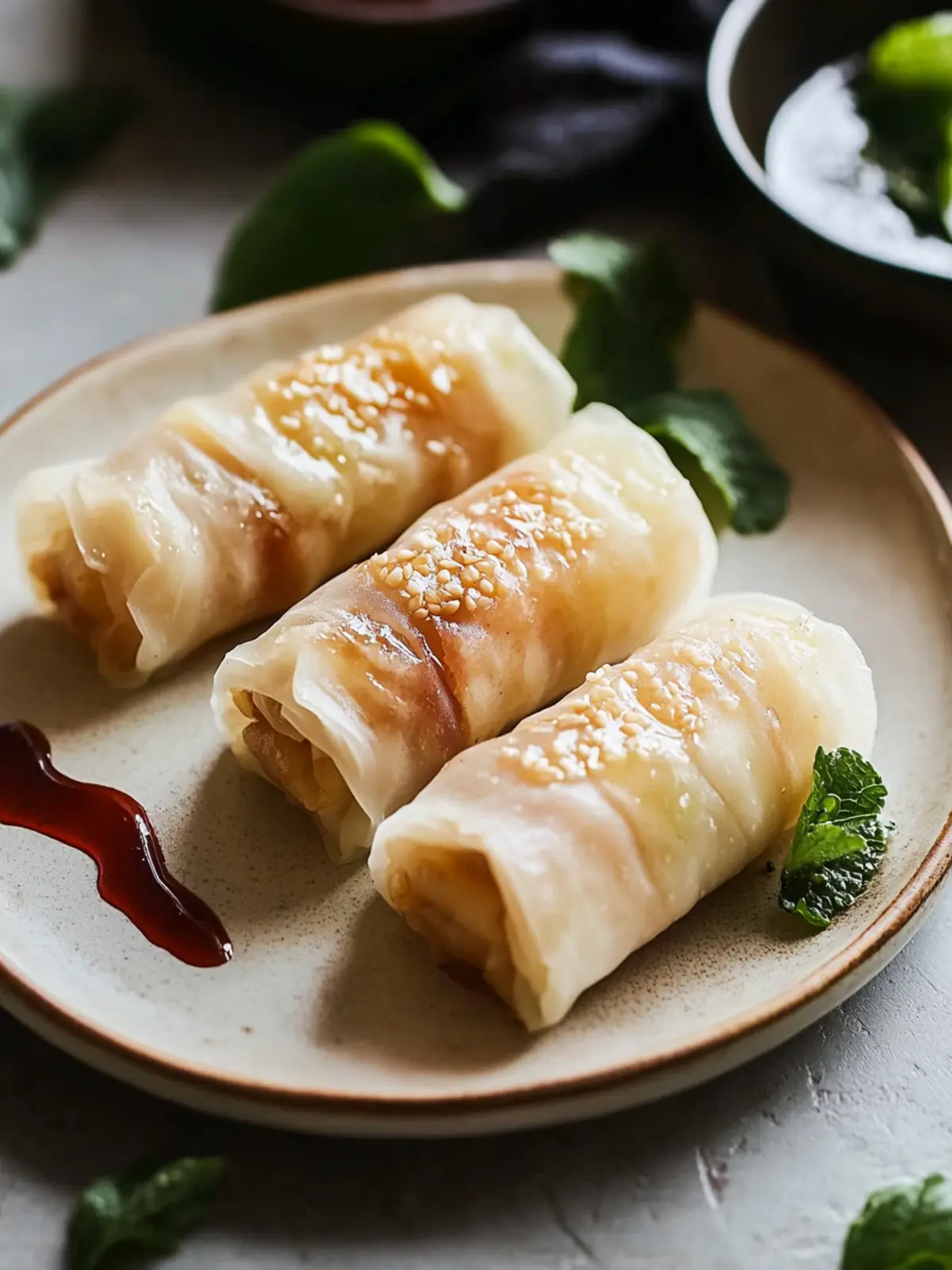 Baked Apple Pie Rice Paper Rolls
