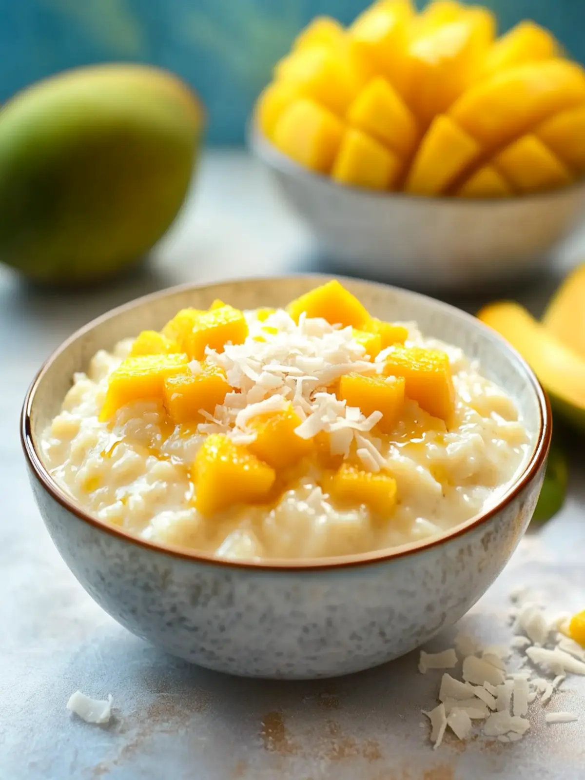 Coconut Mango Rice Pudding