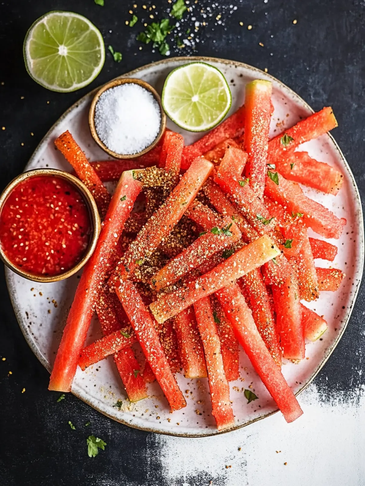 Spicy Watermelon Fries with Zesty Coconut Lime Dip Spicy Watermelon Fries