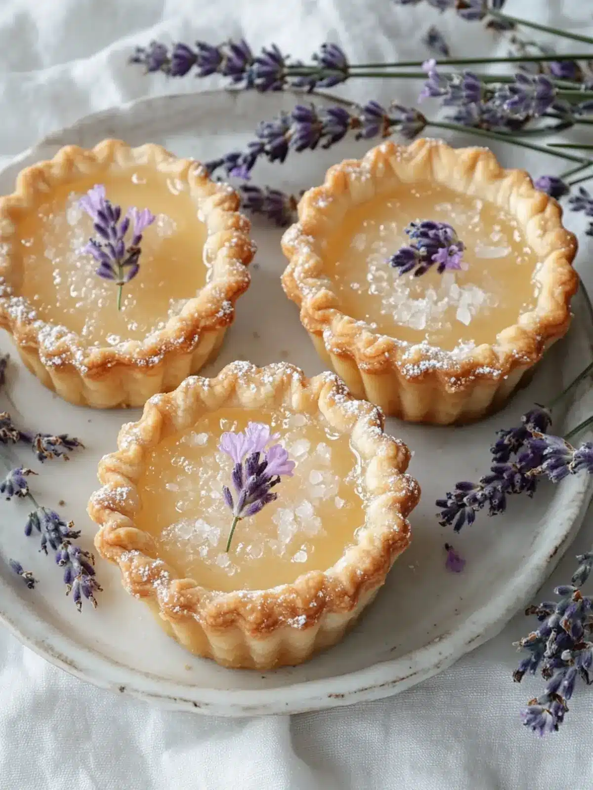 Mini Salted Honey Lavender Pies