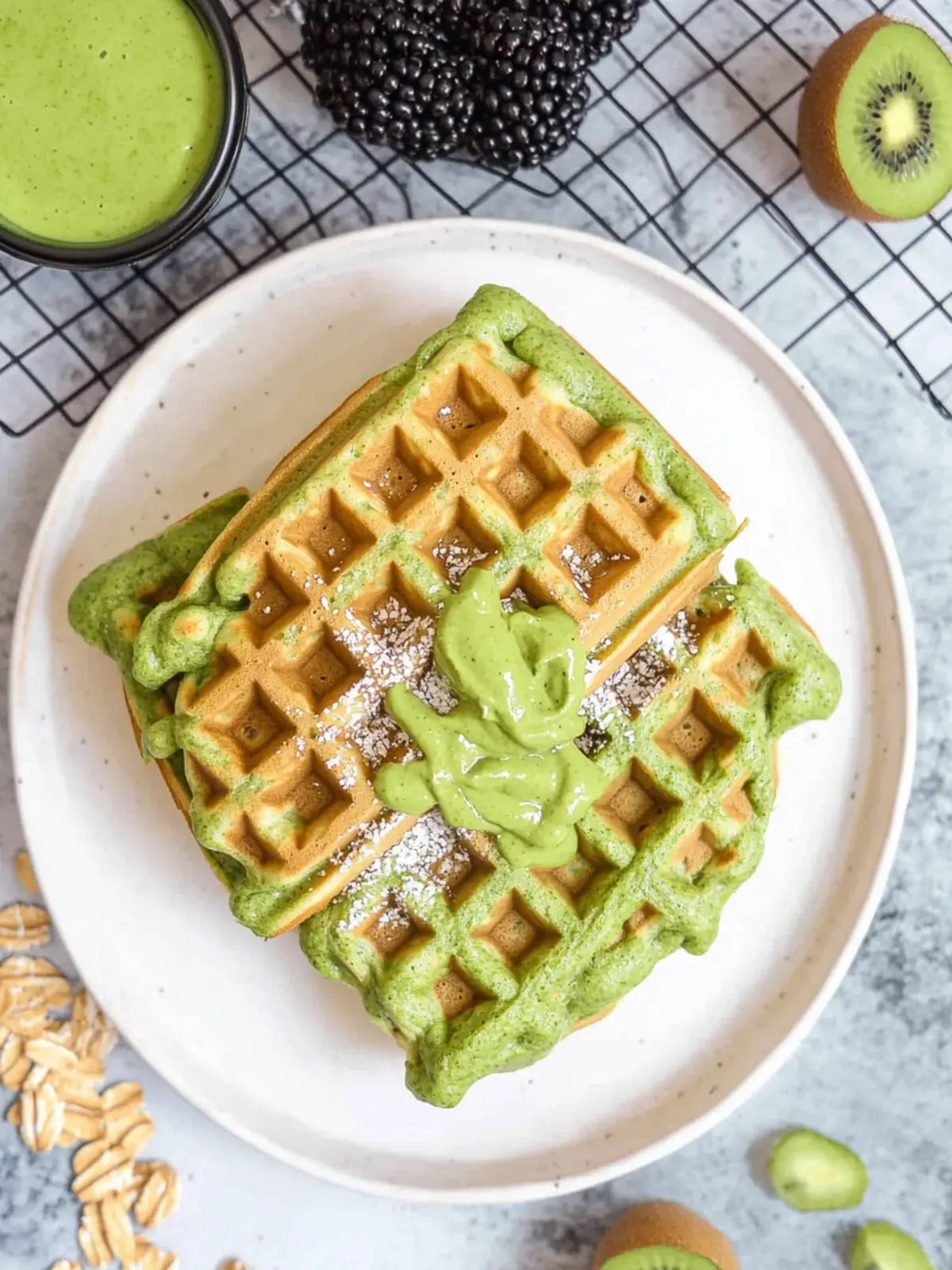 Delicious Oatmeal Green Smoothie Waffles You'll Crave Oatmeal Green Smoothie Waffles