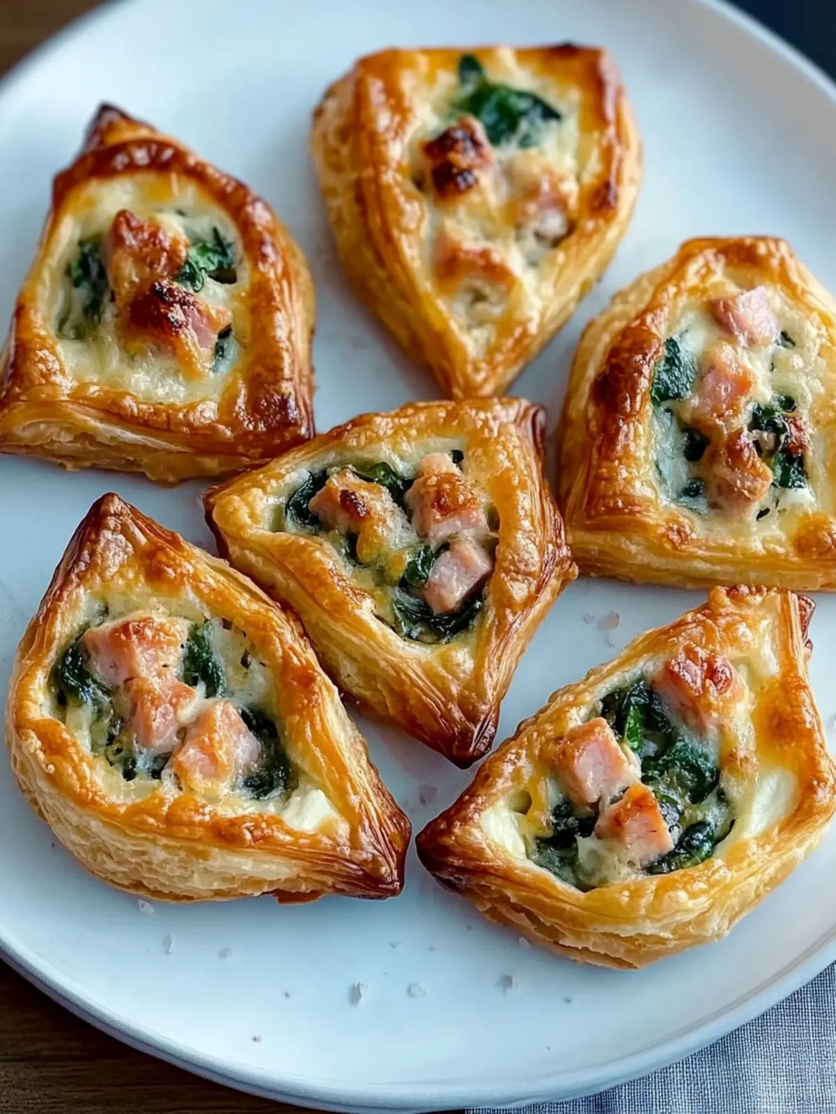 Delicious Ham Cheese & Spinach Puffs for Cozy Evenings Ham Cheese & Spinach Puffs