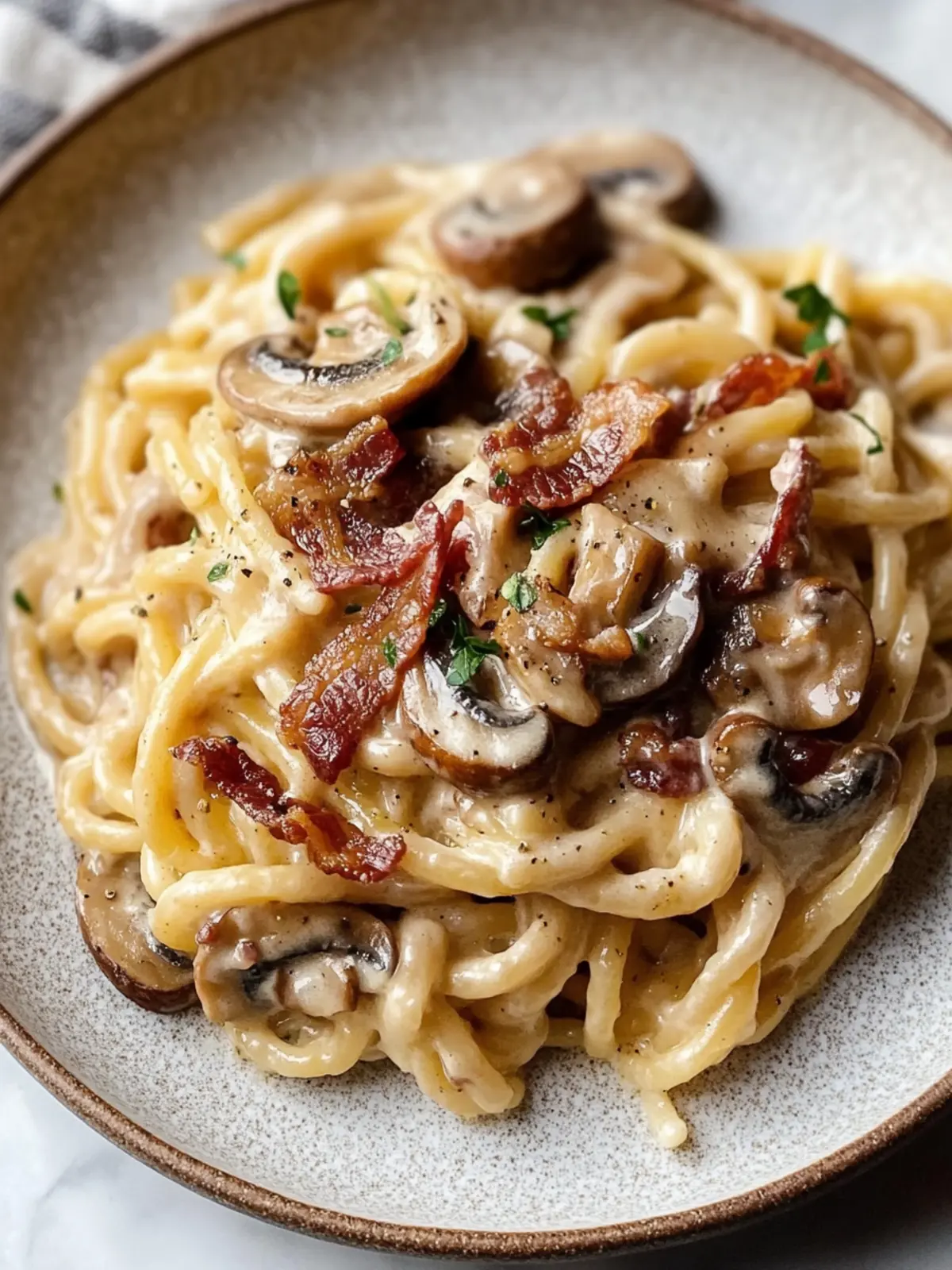 Irresistibly Creamy Bacon and Mushroom Pasta in 30 Minutes Creamy Bacon and Mushroom Pasta