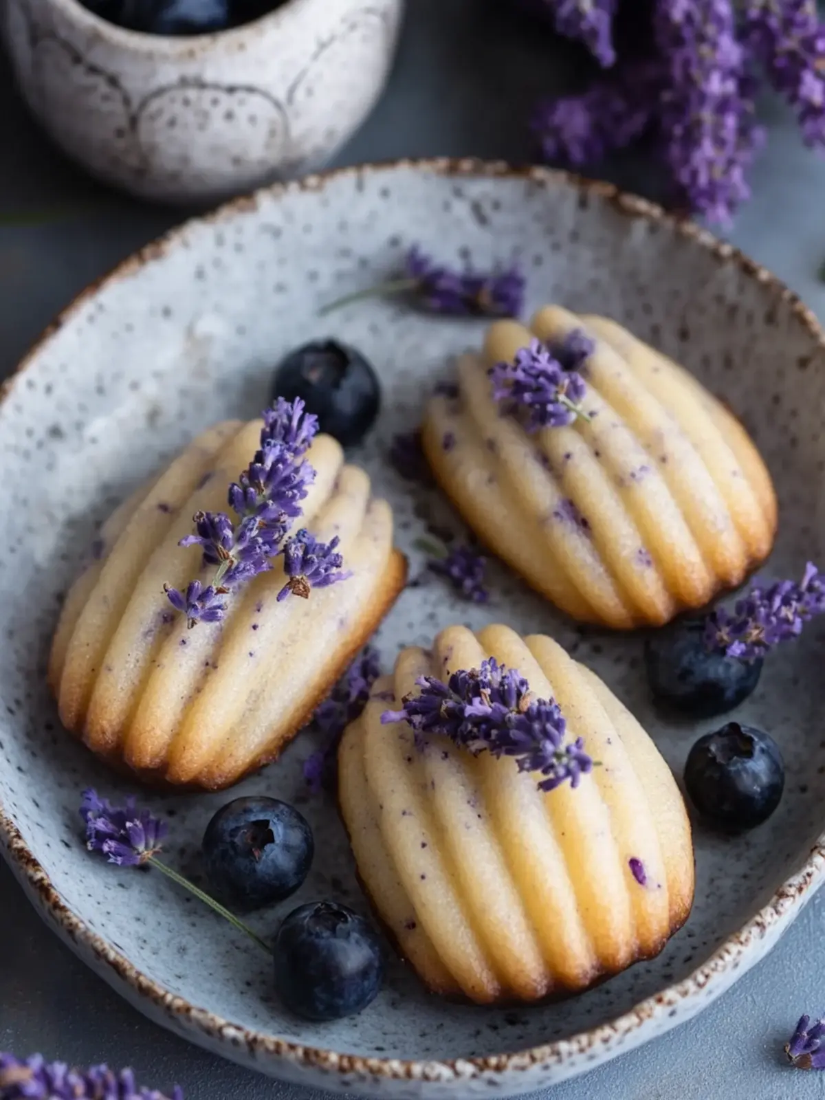 Blueberry Lavender Vegan Madeleines