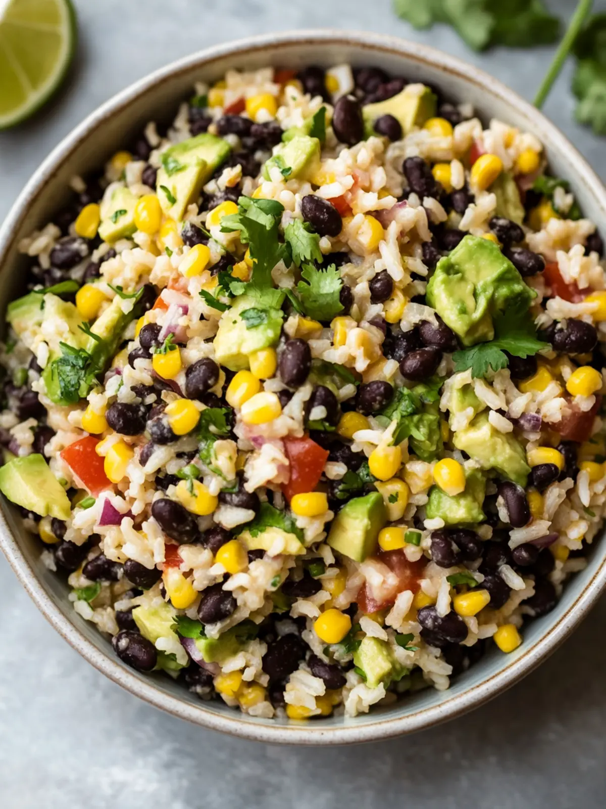 Savory Black Bean Corn Avocado Salad with Rice Delight Black Bean Corn Avocado Salad with Rice