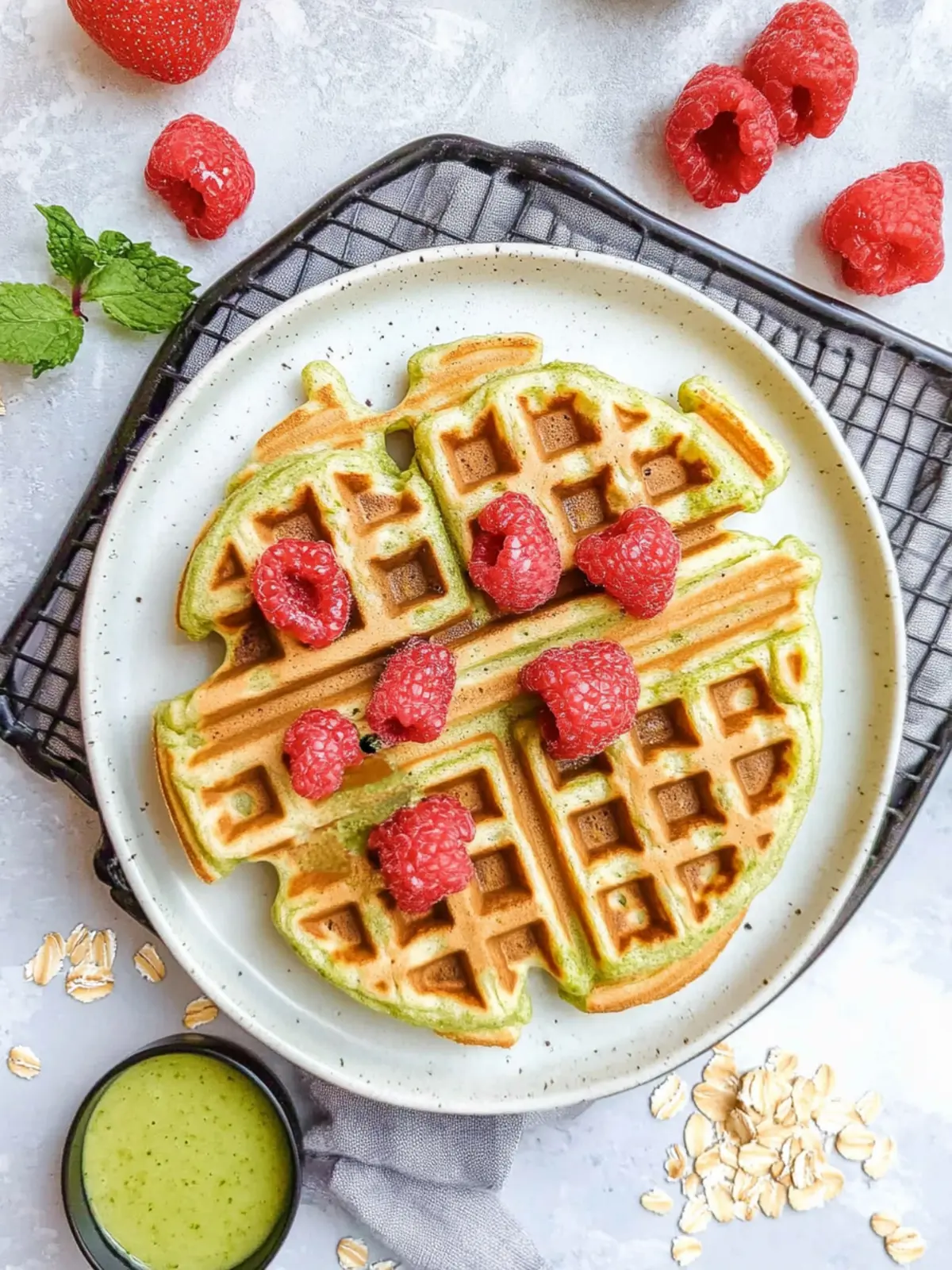 Delicious Oatmeal Green Smoothie Waffles You'll Crave Oatmeal Green Smoothie Waffles
