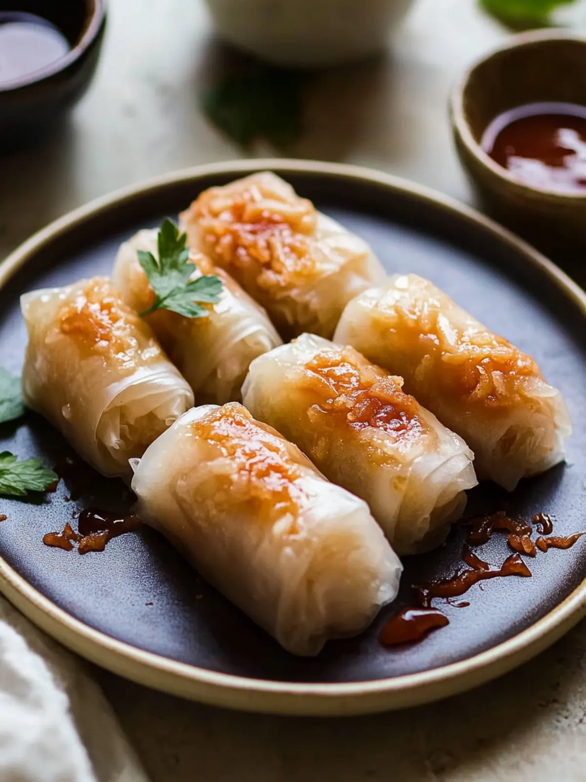 Baked Apple Pie Rice Paper Rolls